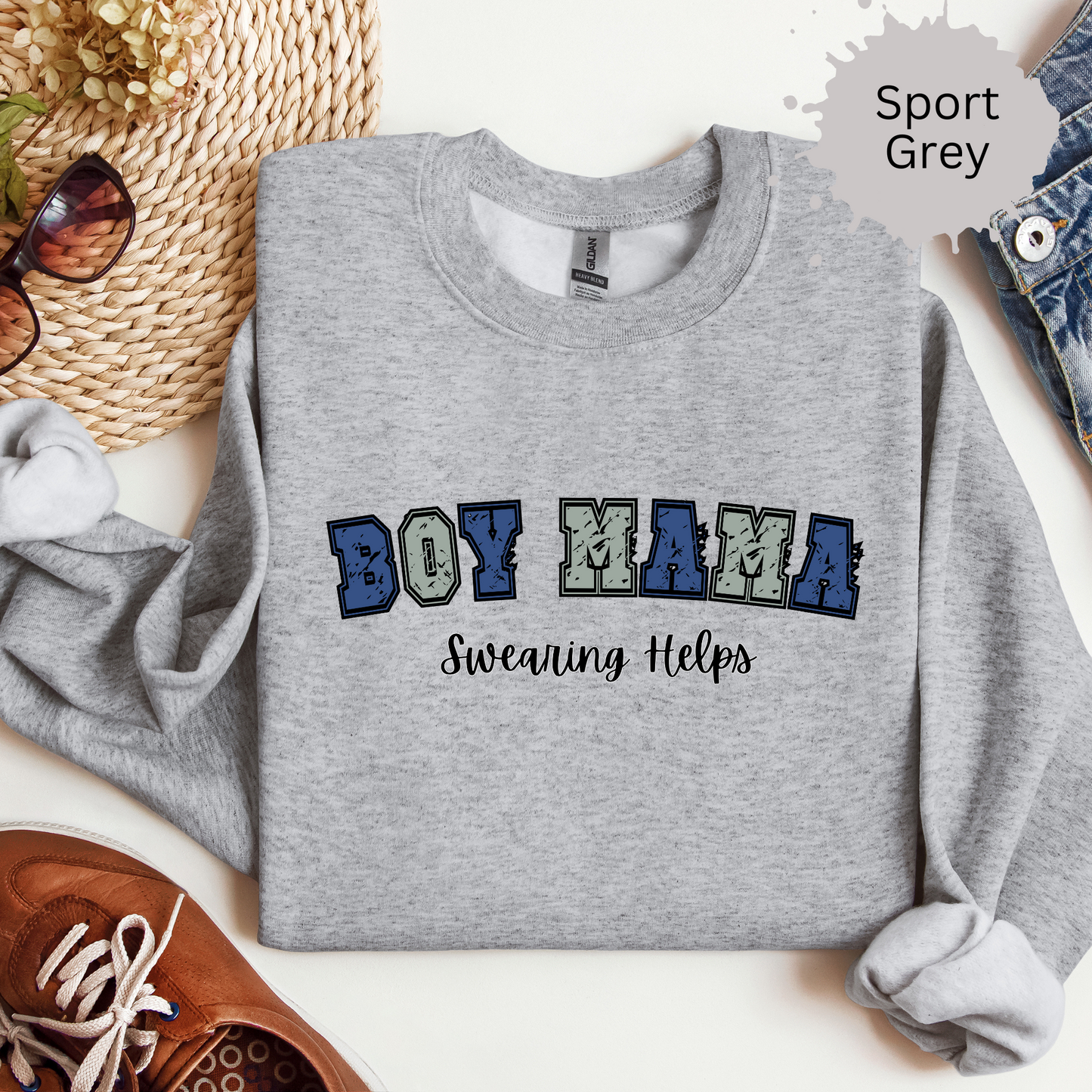 Boy Moms Swear Crewneck Sweatshirt