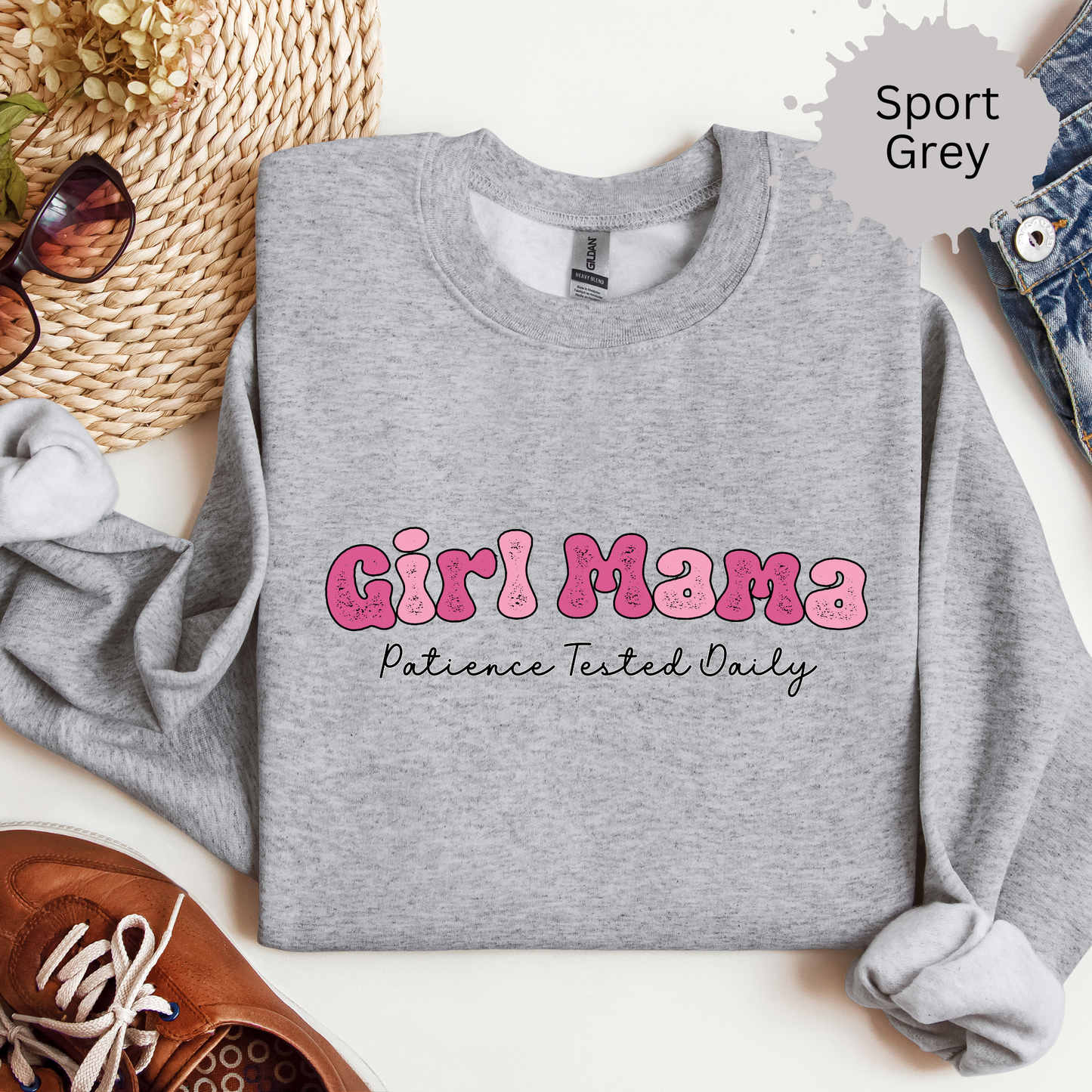 Girl Mama Patience Tested Daily Crewneck Sweatshirt