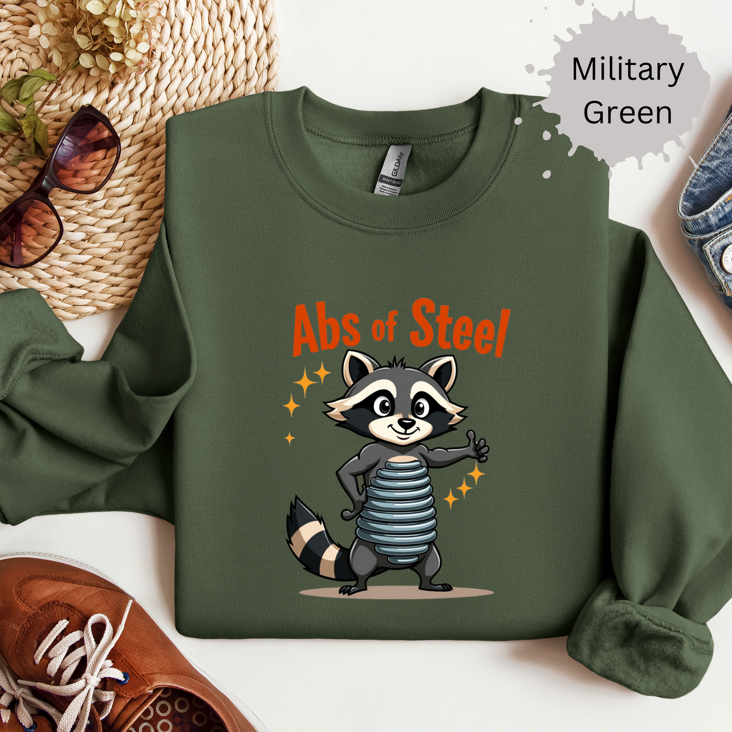 Abs of Steel Racoon Crewneck Sweatshirt