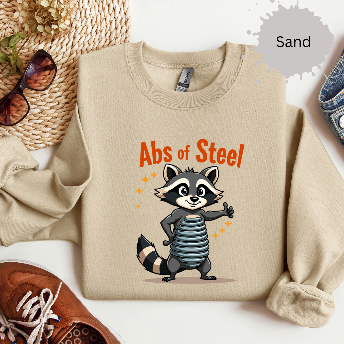 Abs of Steel Racoon Crewneck Sweatshirt