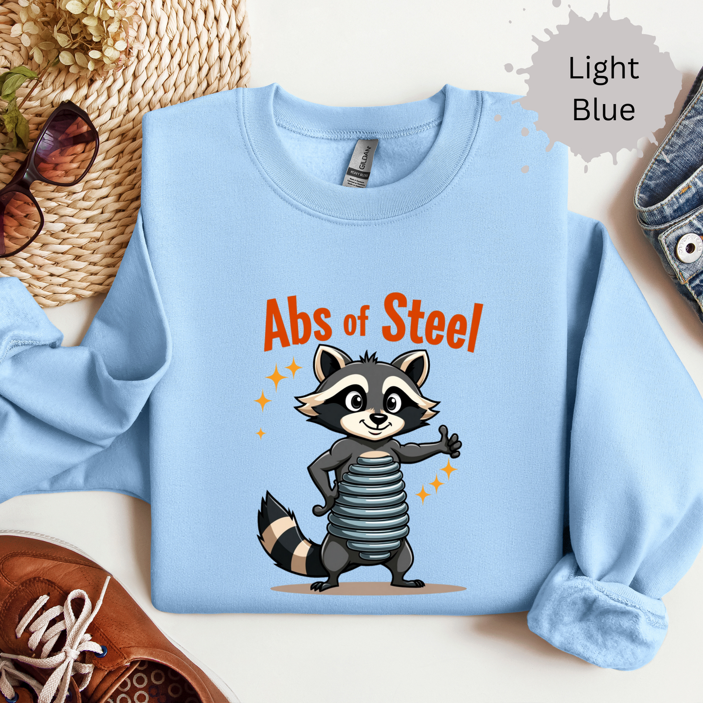 Abs of Steel Racoon Crewneck Sweatshirt