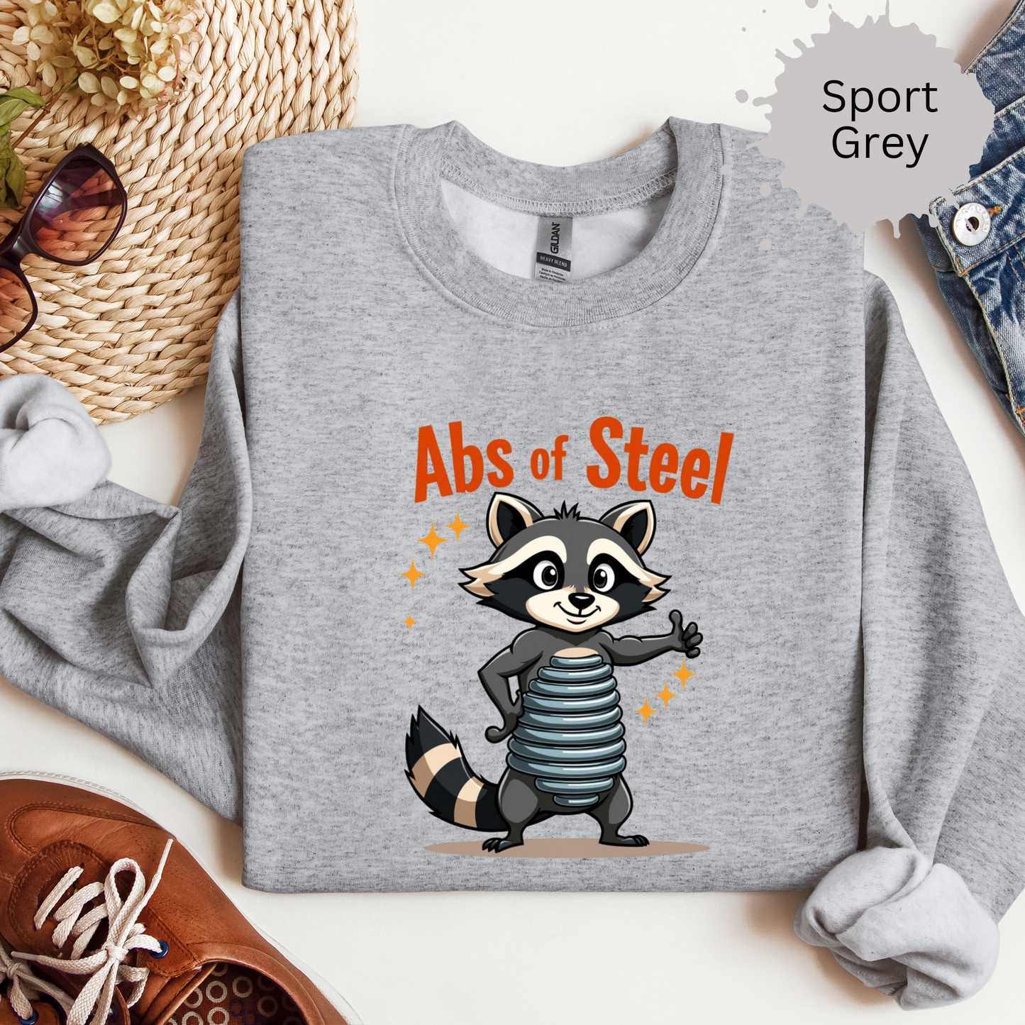 Abs of Steel Racoon Crewneck Sweatshirt