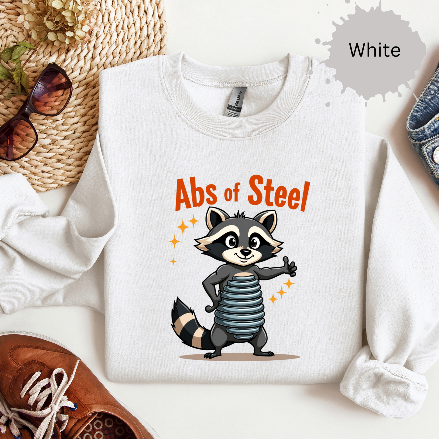 Abs of Steel Racoon Crewneck Sweatshirt