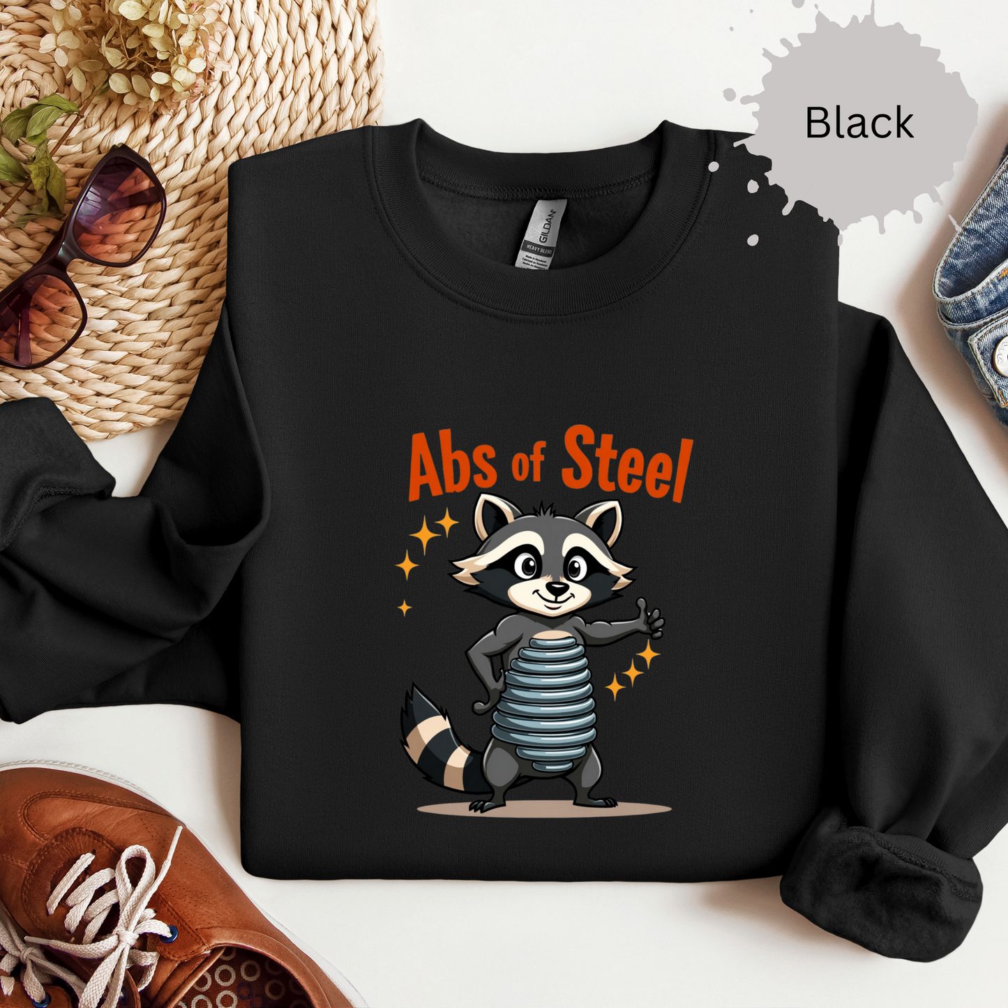 Abs of Steel Racoon Crewneck Sweatshirt