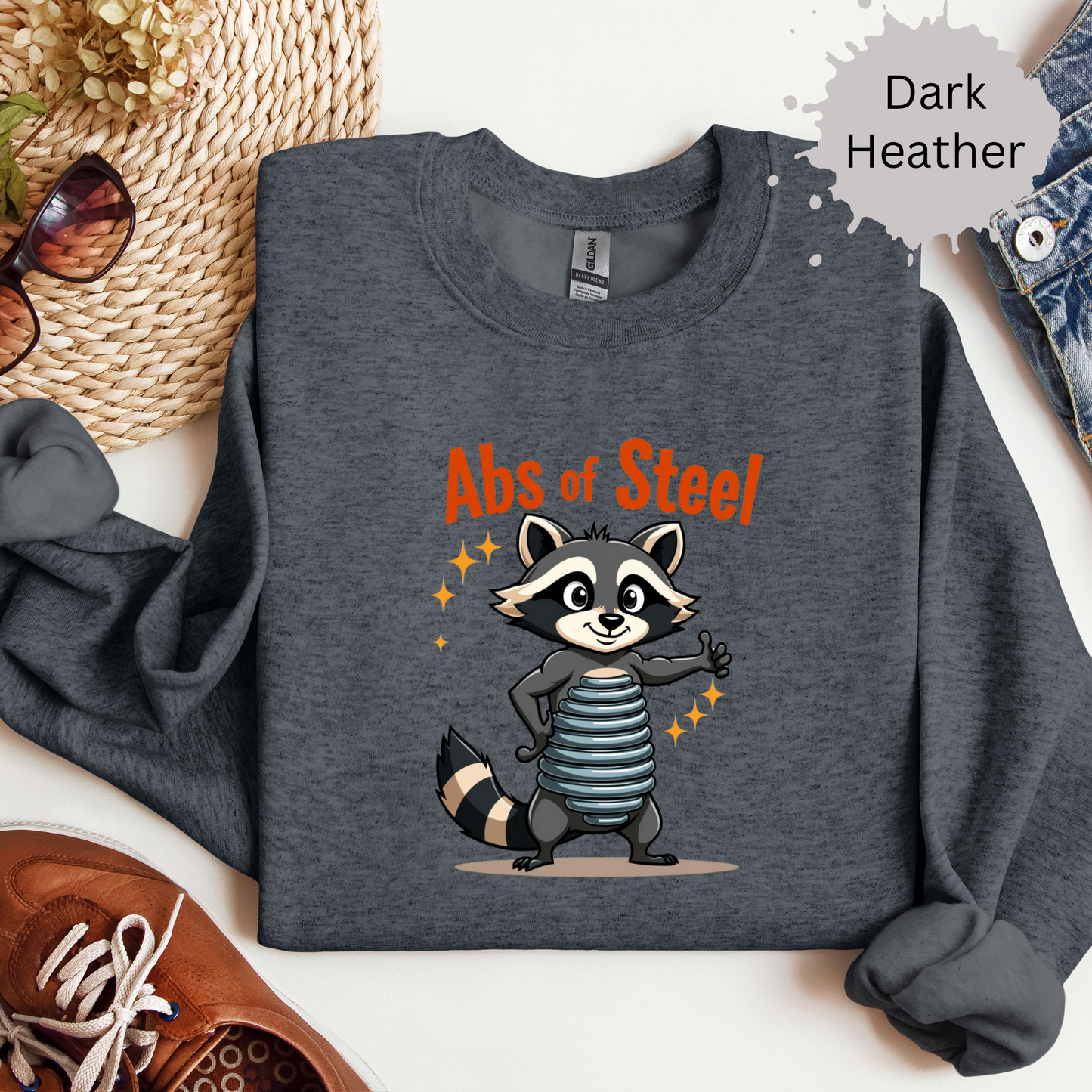 Abs of Steel Racoon Crewneck Sweatshirt