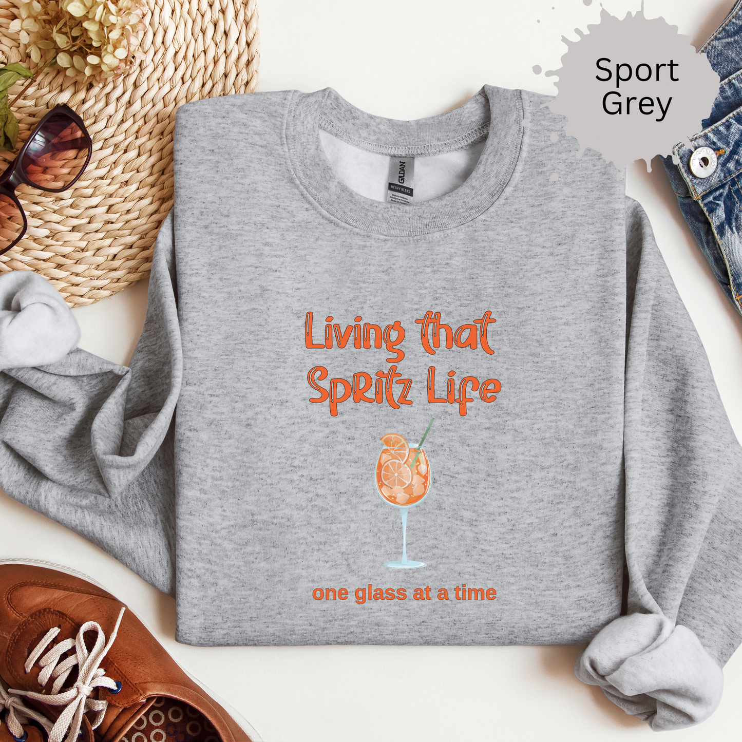 One Spritz at a Time Crewneck Sweatshirt