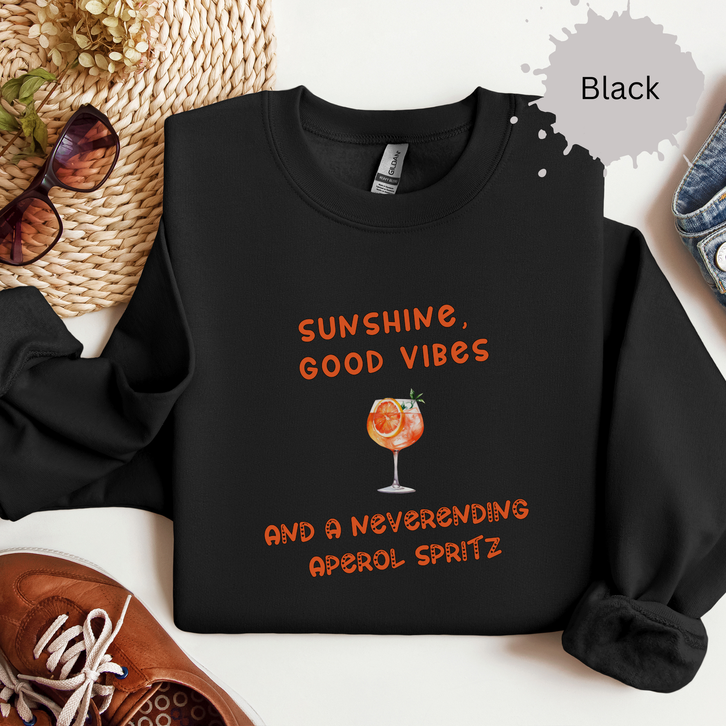 Good Vibes and Bottomless Aperol Crewneck Sweatshirt