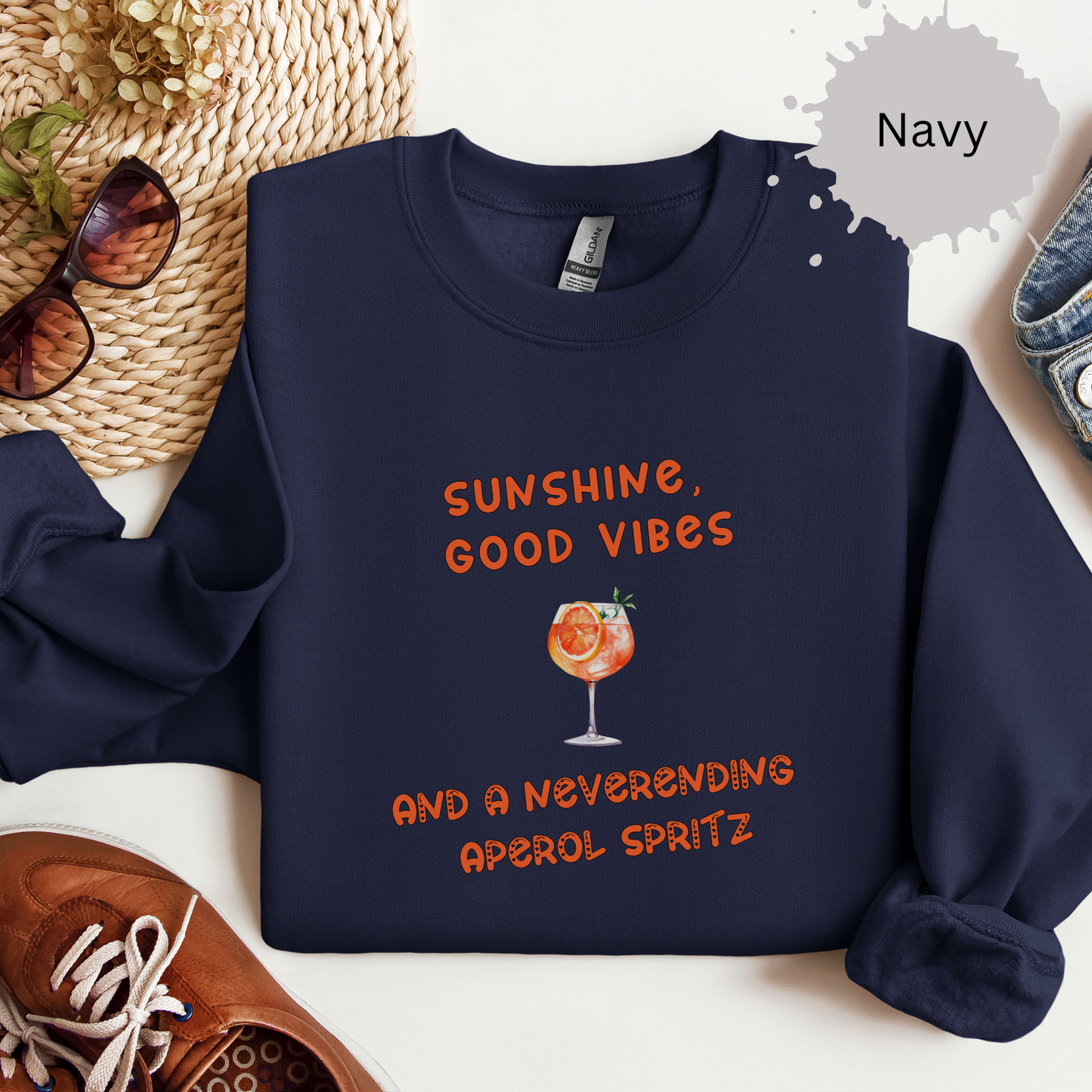 Good Vibes and Bottomless Aperol Crewneck Sweatshirt