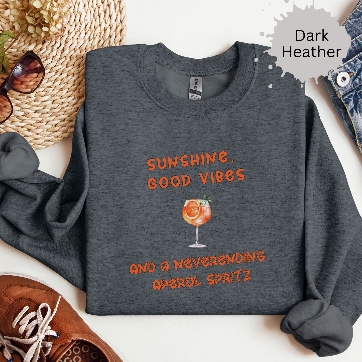 Good Vibes and Bottomless Aperol Crewneck Sweatshirt