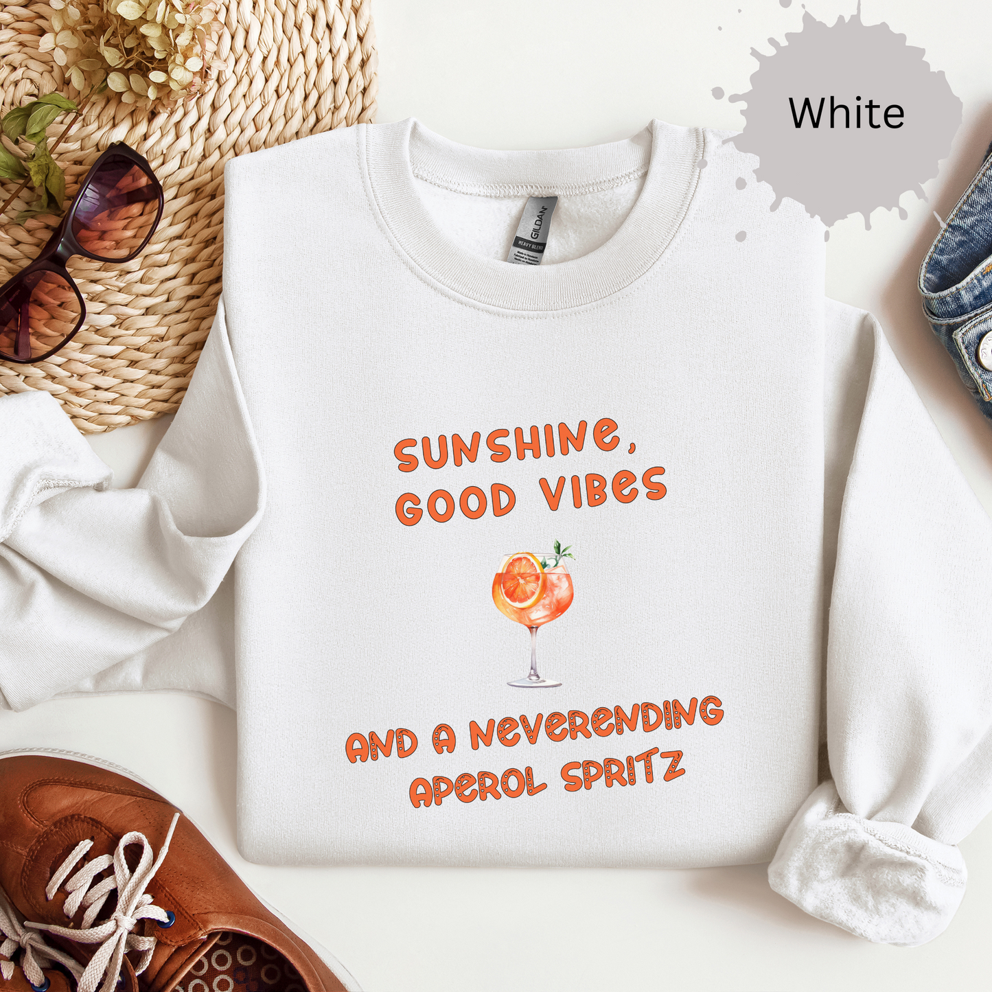 Good Vibes and Bottomless Aperol Crewneck Sweatshirt