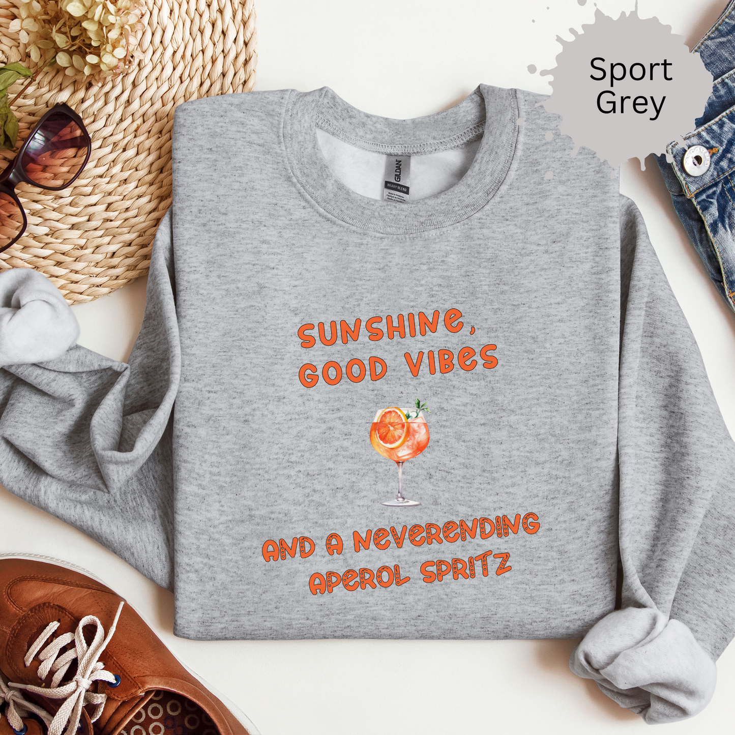 Good Vibes and Bottomless Aperol Crewneck Sweatshirt