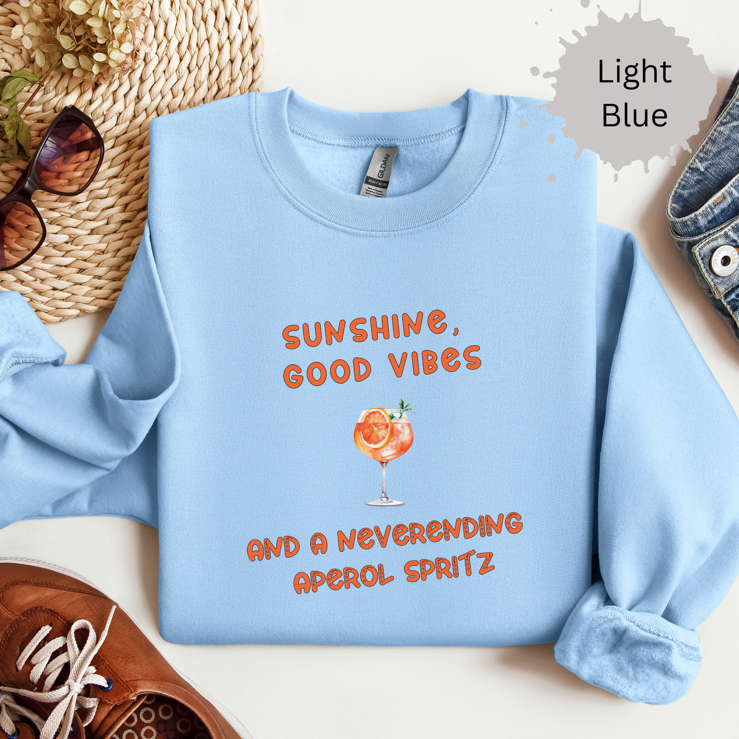 Good Vibes and Bottomless Aperol Crewneck Sweatshirt