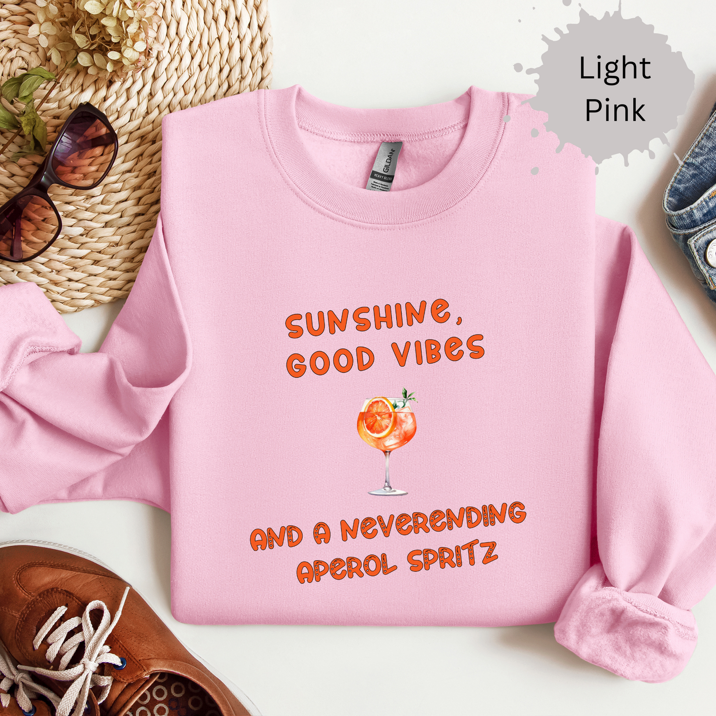 Good Vibes and Bottomless Aperol Crewneck Sweatshirt