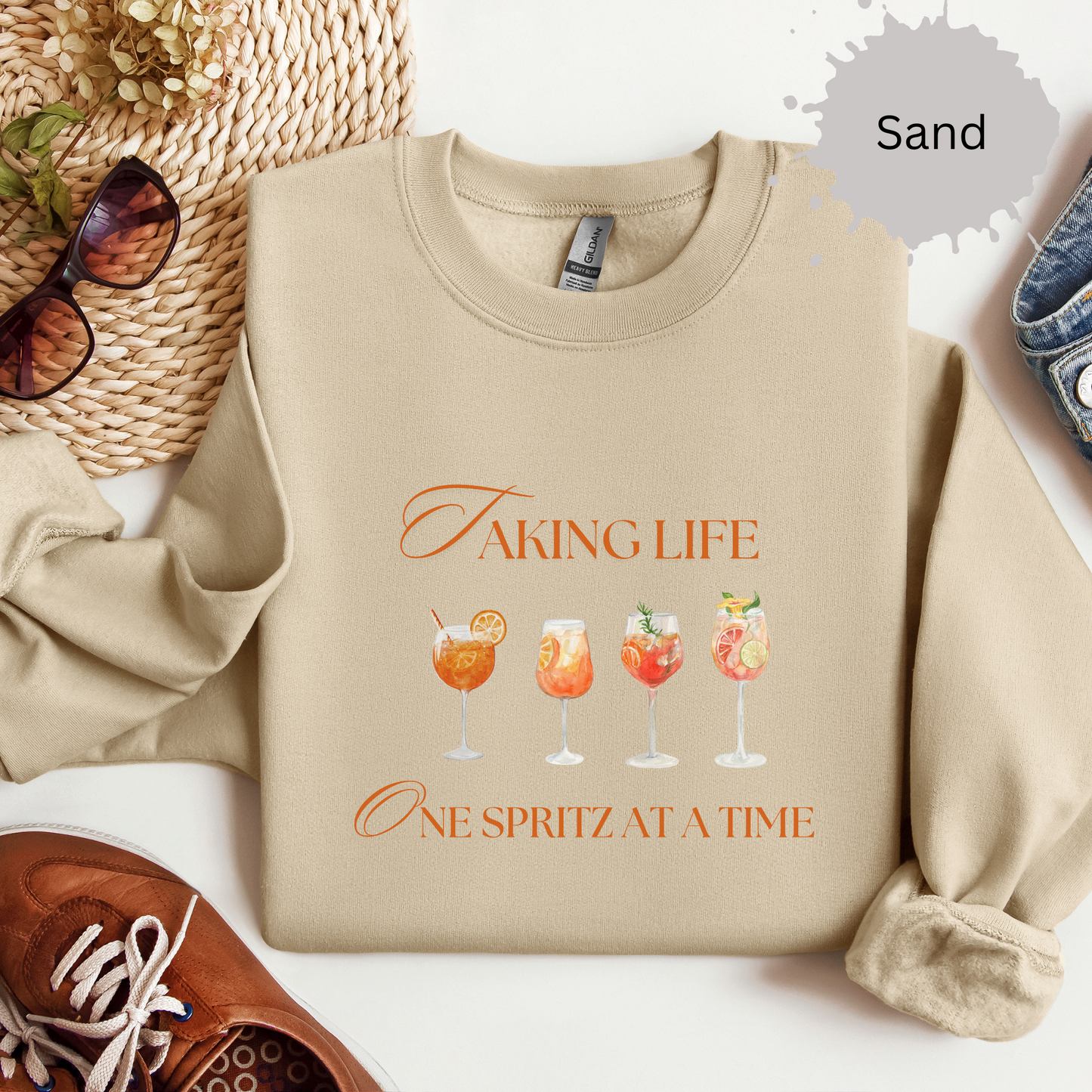 One Spritz at a Time Crewneck Sweatshirt