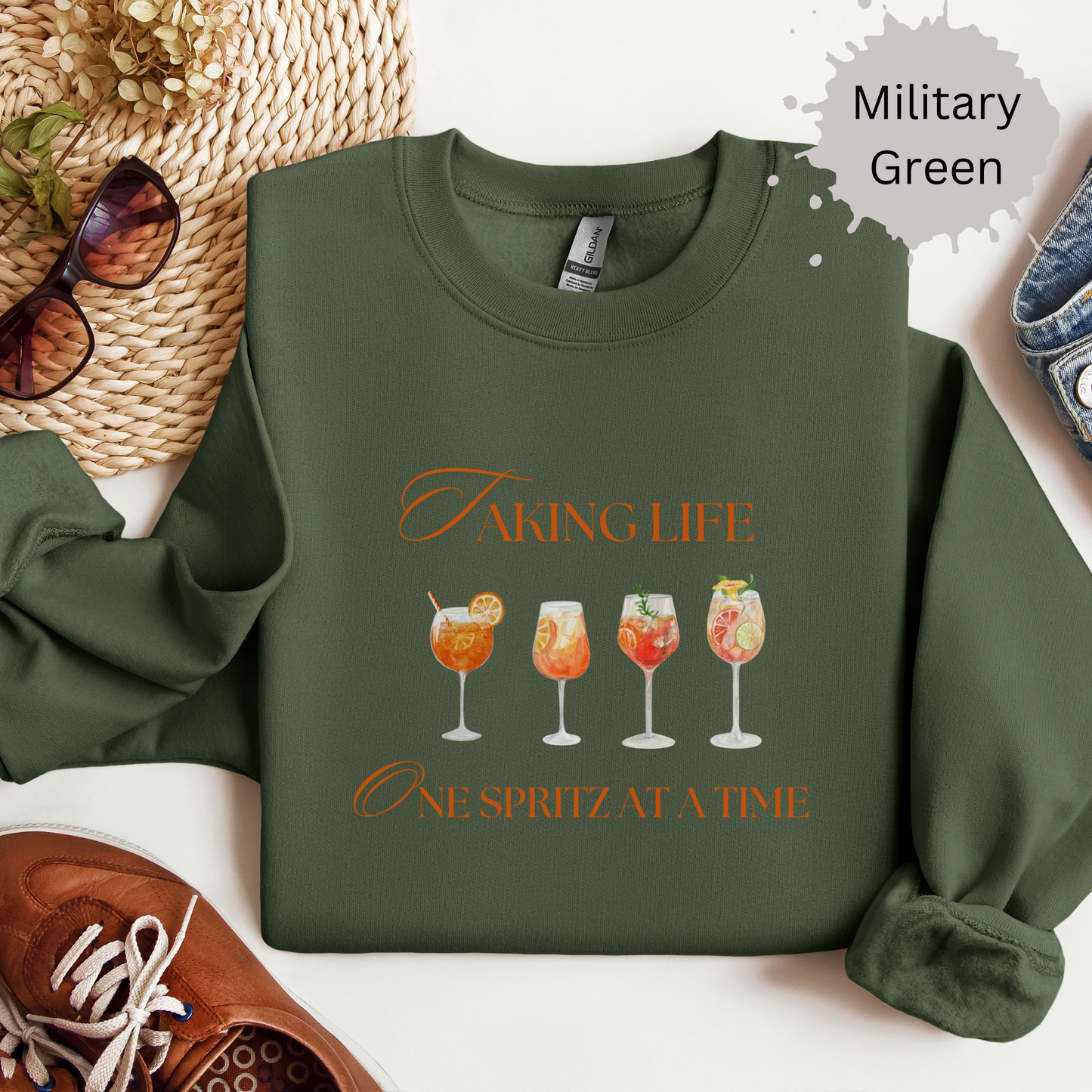 One Spritz at a Time Crewneck Sweatshirt