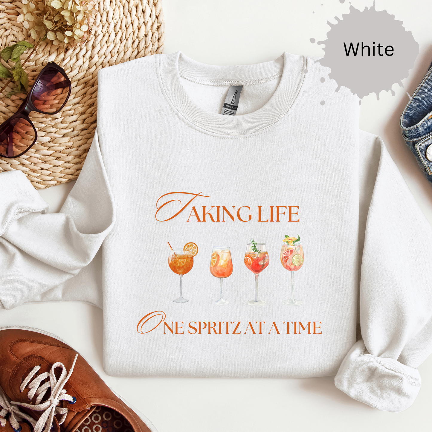 One Spritz at a Time Crewneck Sweatshirt