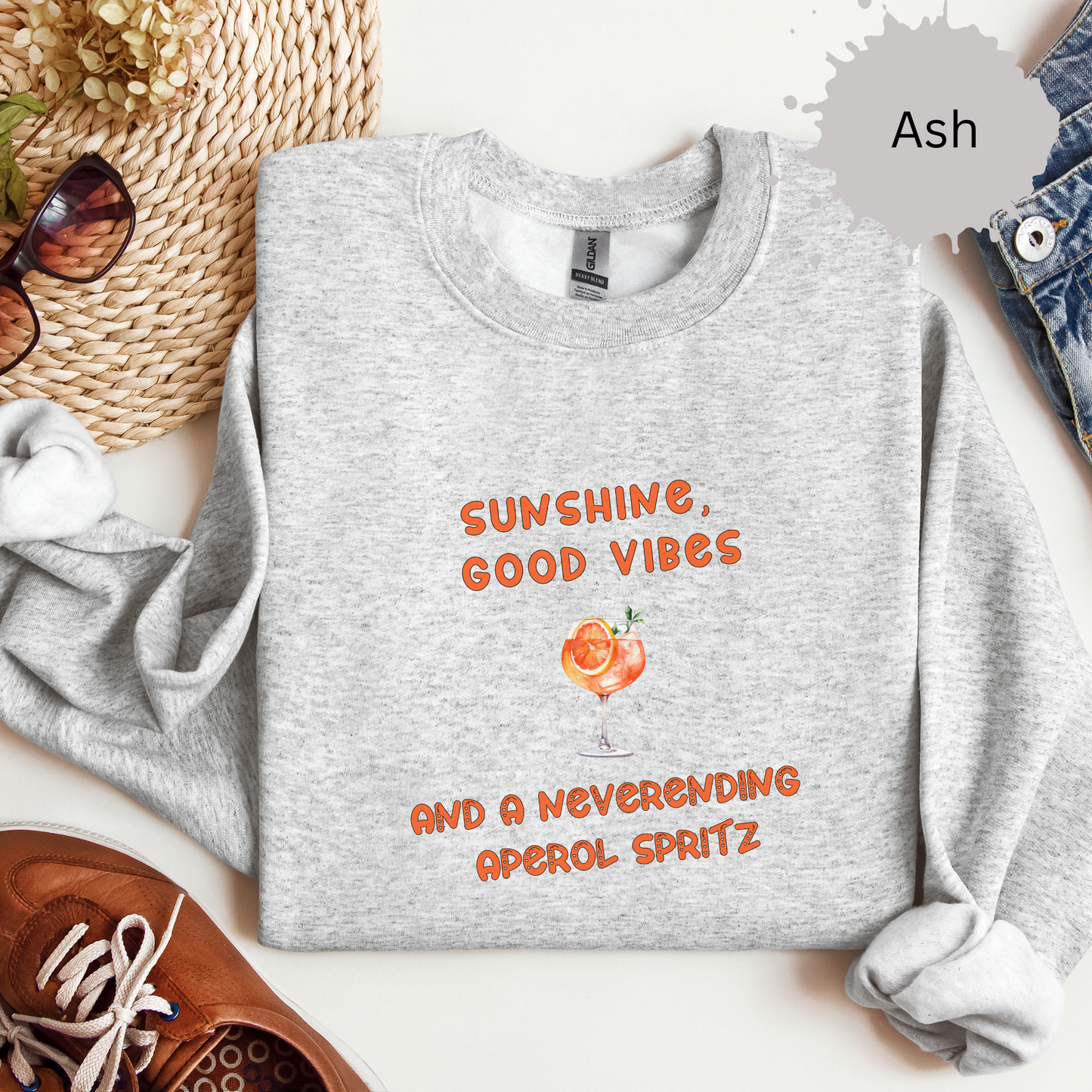 Good Vibes and Bottomless Aperol Crewneck Sweatshirt