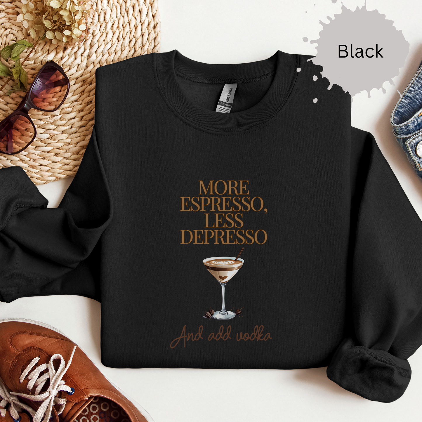 More Espresso Less Depresso Crewneck Sweatshirt