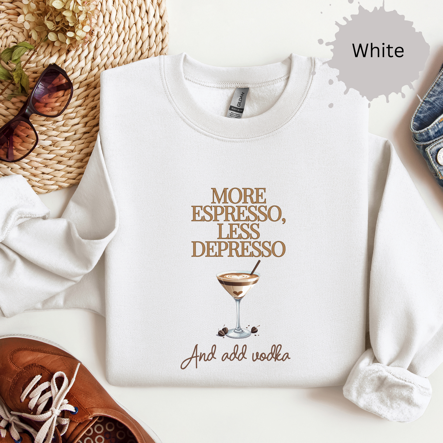 More Espresso Less Depresso Crewneck Sweatshirt