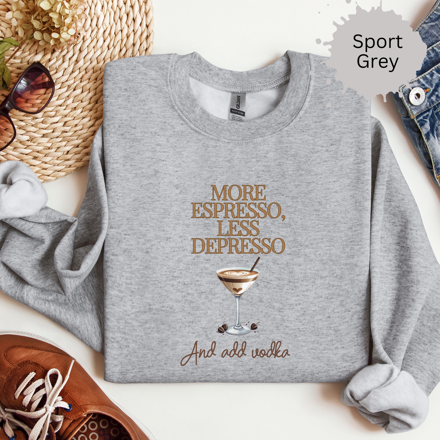 More Espresso Less Depresso Crewneck Sweatshirt