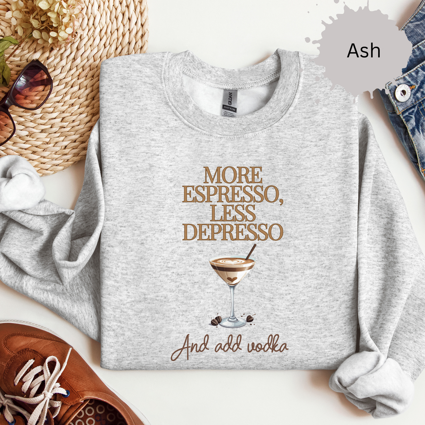 More Espresso Less Depresso Crewneck Sweatshirt