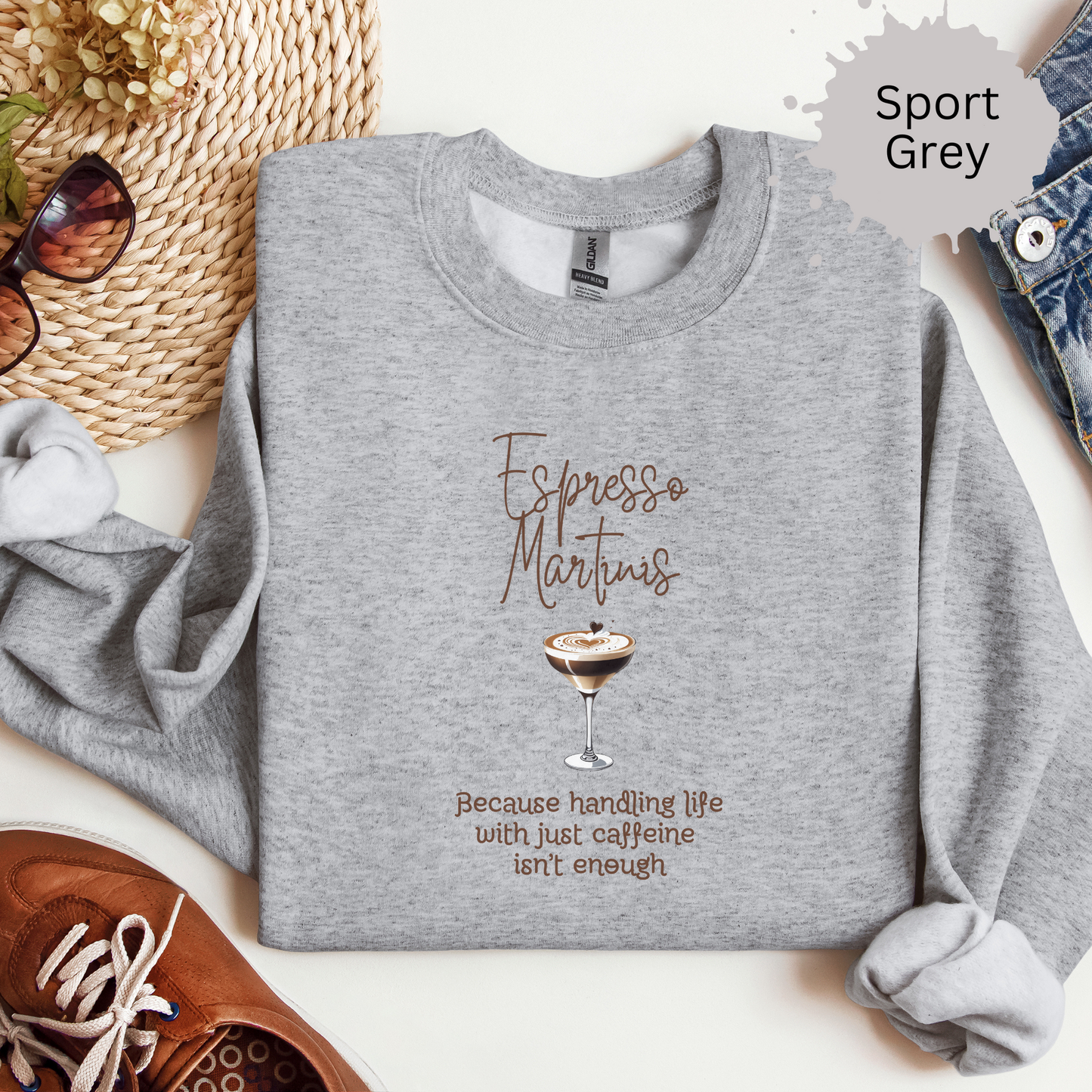 Just Caffiene is Never Enough Crewneck Sweatshirt