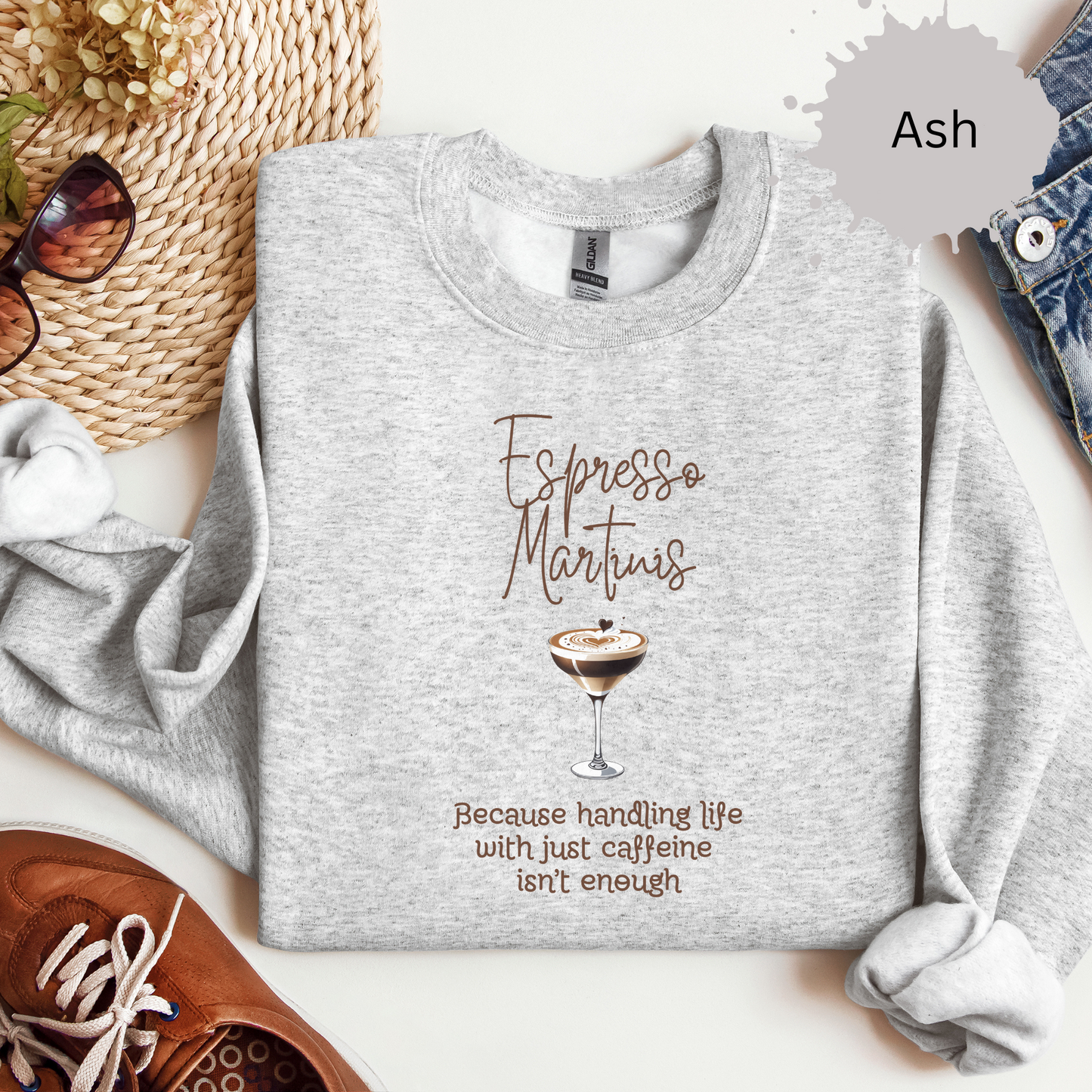 Just Caffiene is Never Enough Crewneck Sweatshirt