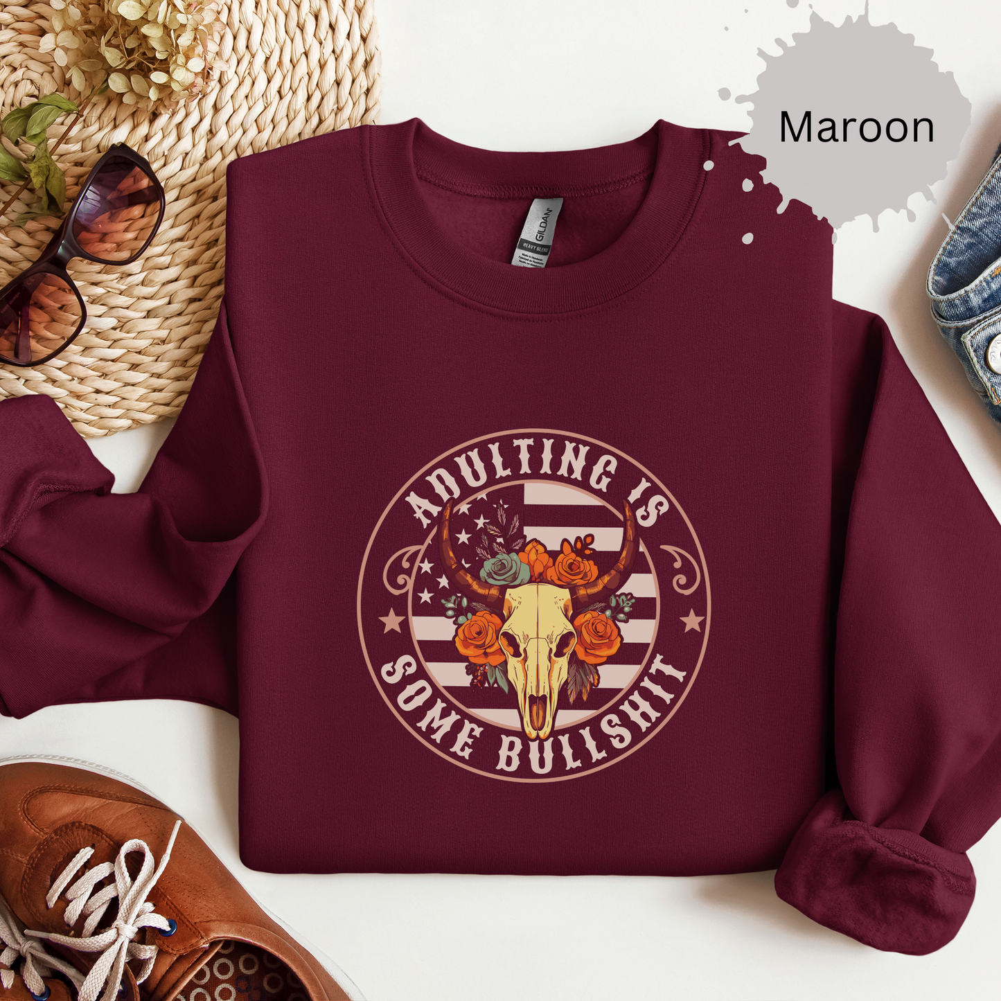 Adulting is Pure Bullshit Crewneck Sweatshirt