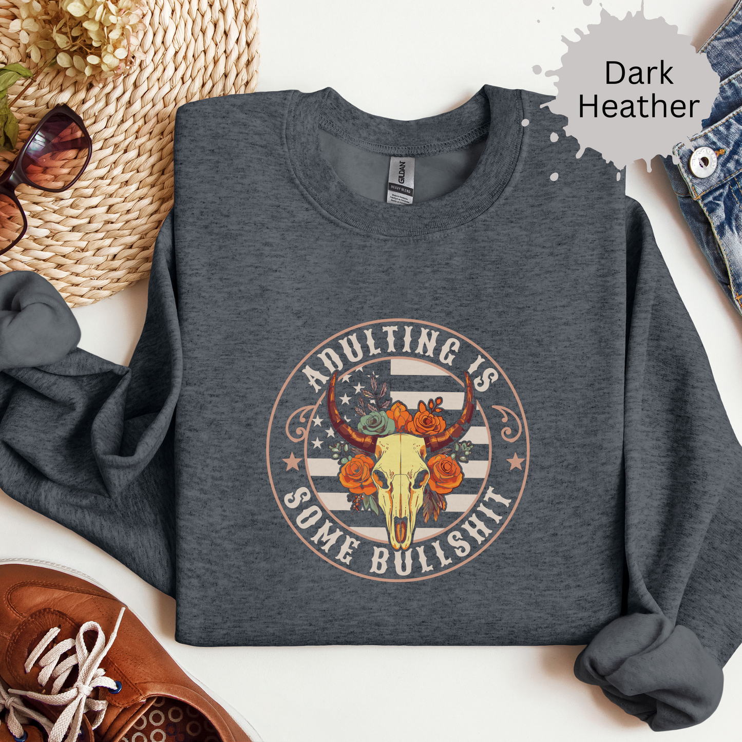 Adulting is Pure Bullshit Crewneck Sweatshirt