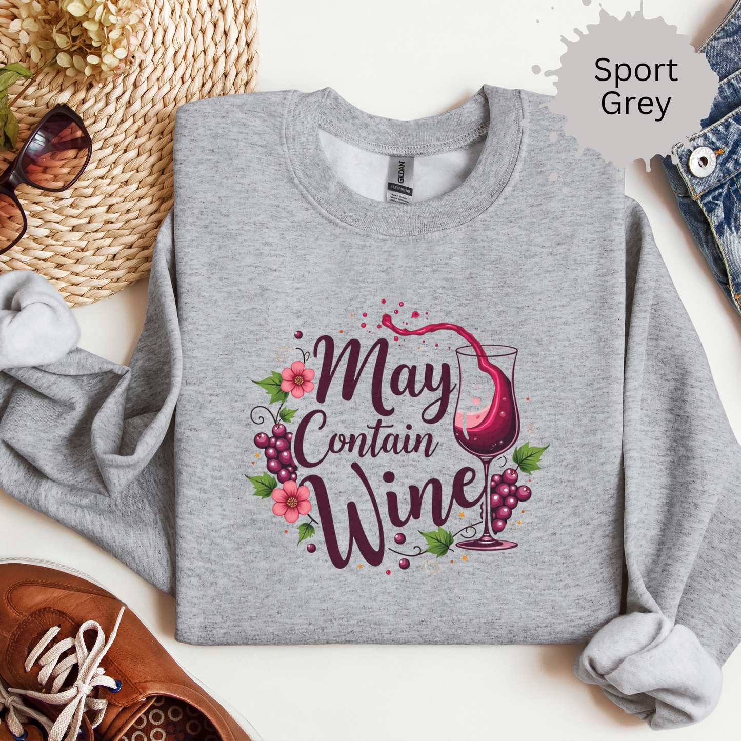 Wine is a possible ingredient Crewneck Sweatshirt