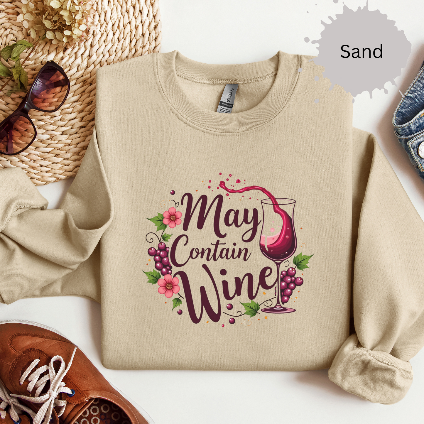 Wine is a possible ingredient Crewneck Sweatshirt