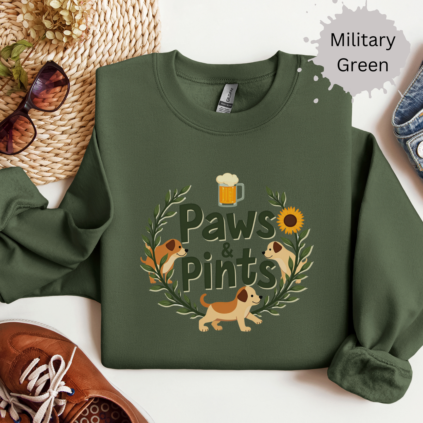 Paws and Pints time Crewneck Sweatshirt