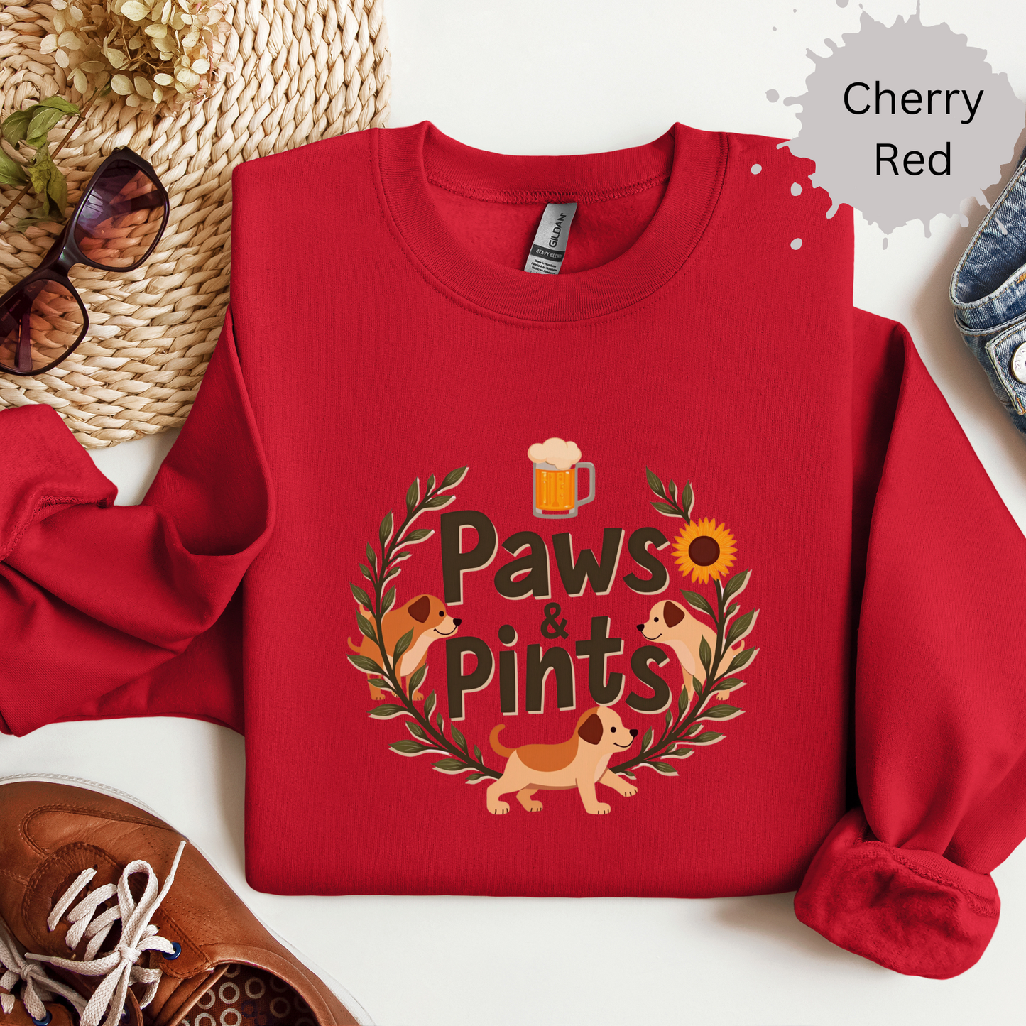 Paws and Pints time Crewneck Sweatshirt