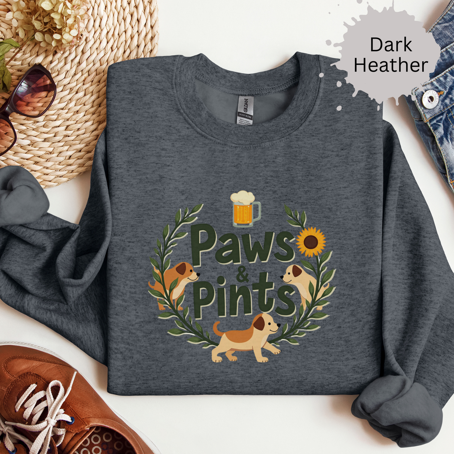 Paws and Pints time Crewneck Sweatshirt