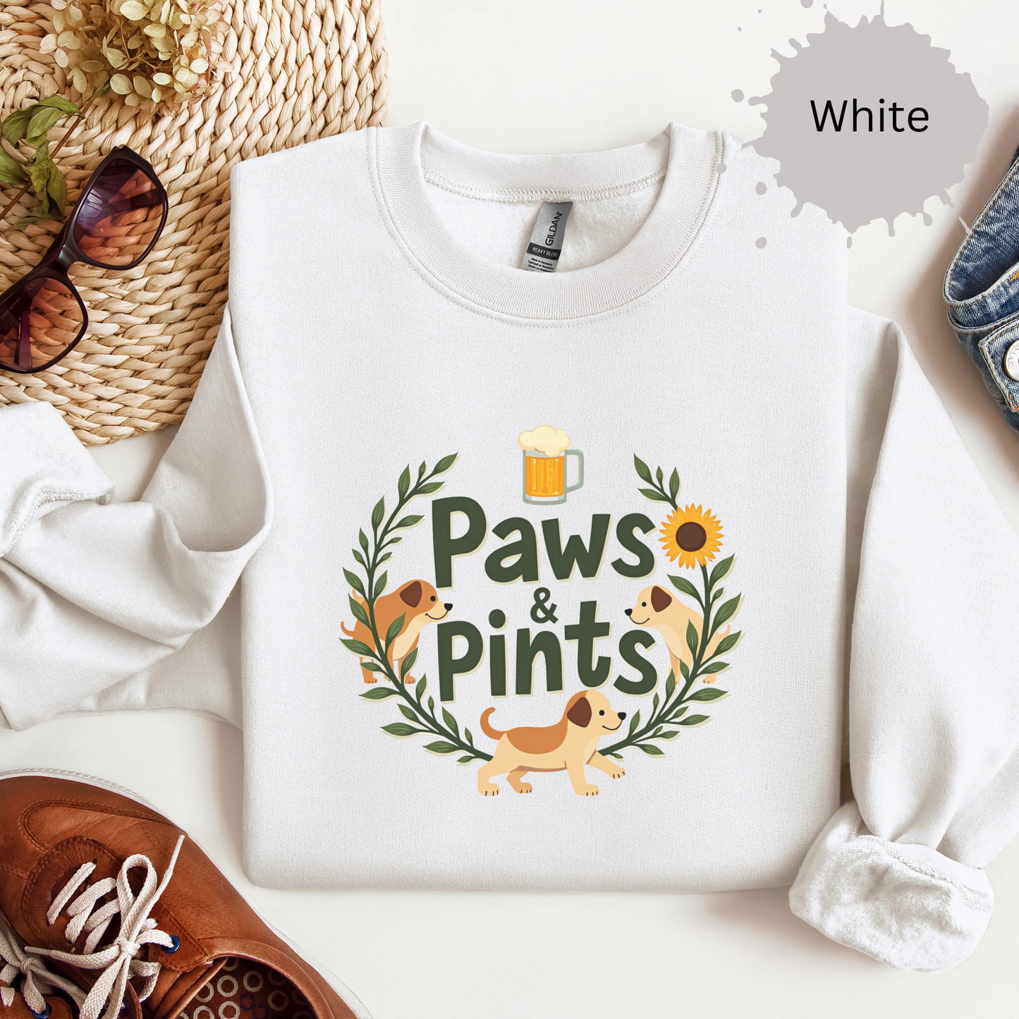 Paws and Pints time Crewneck Sweatshirt