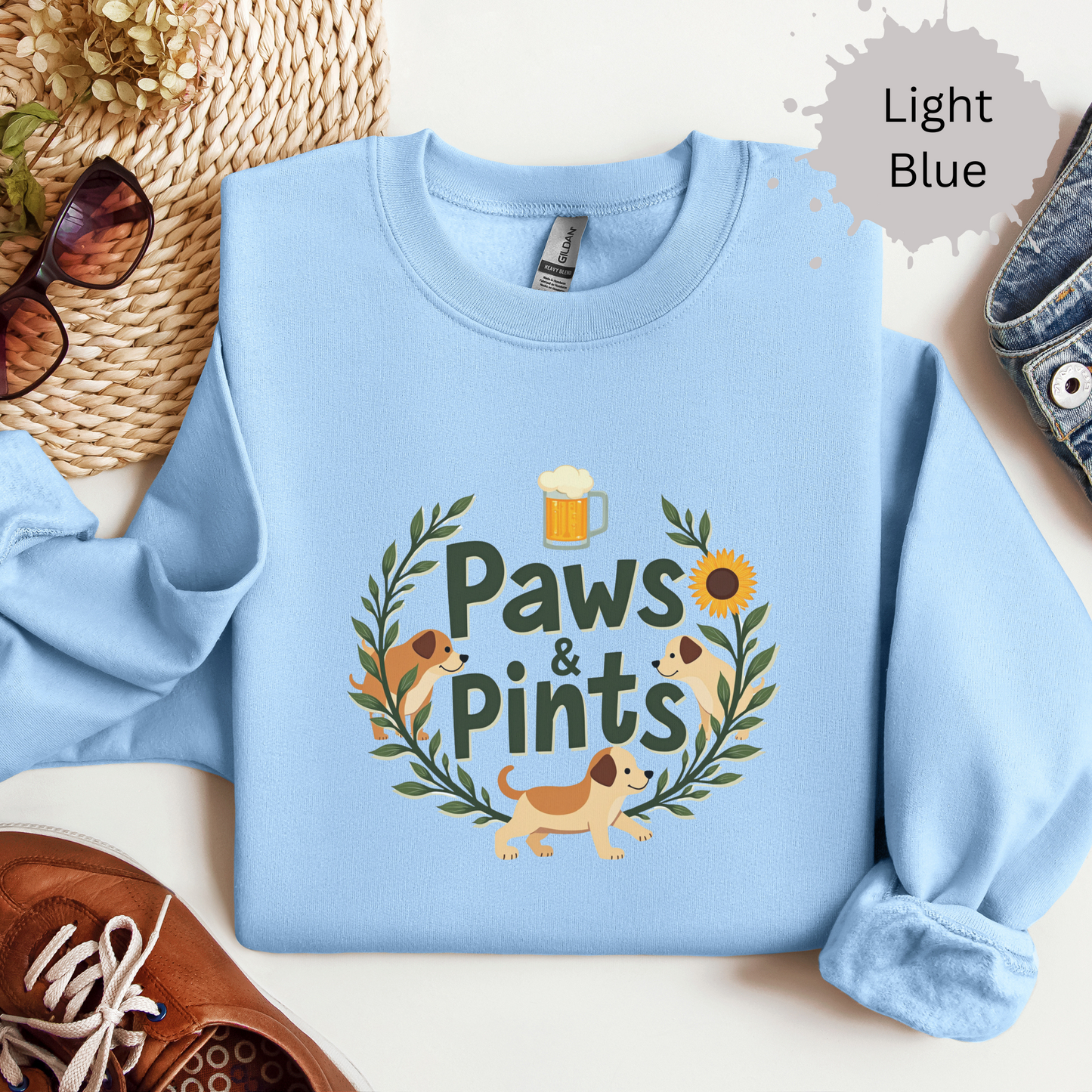 Paws and Pints time Crewneck Sweatshirt