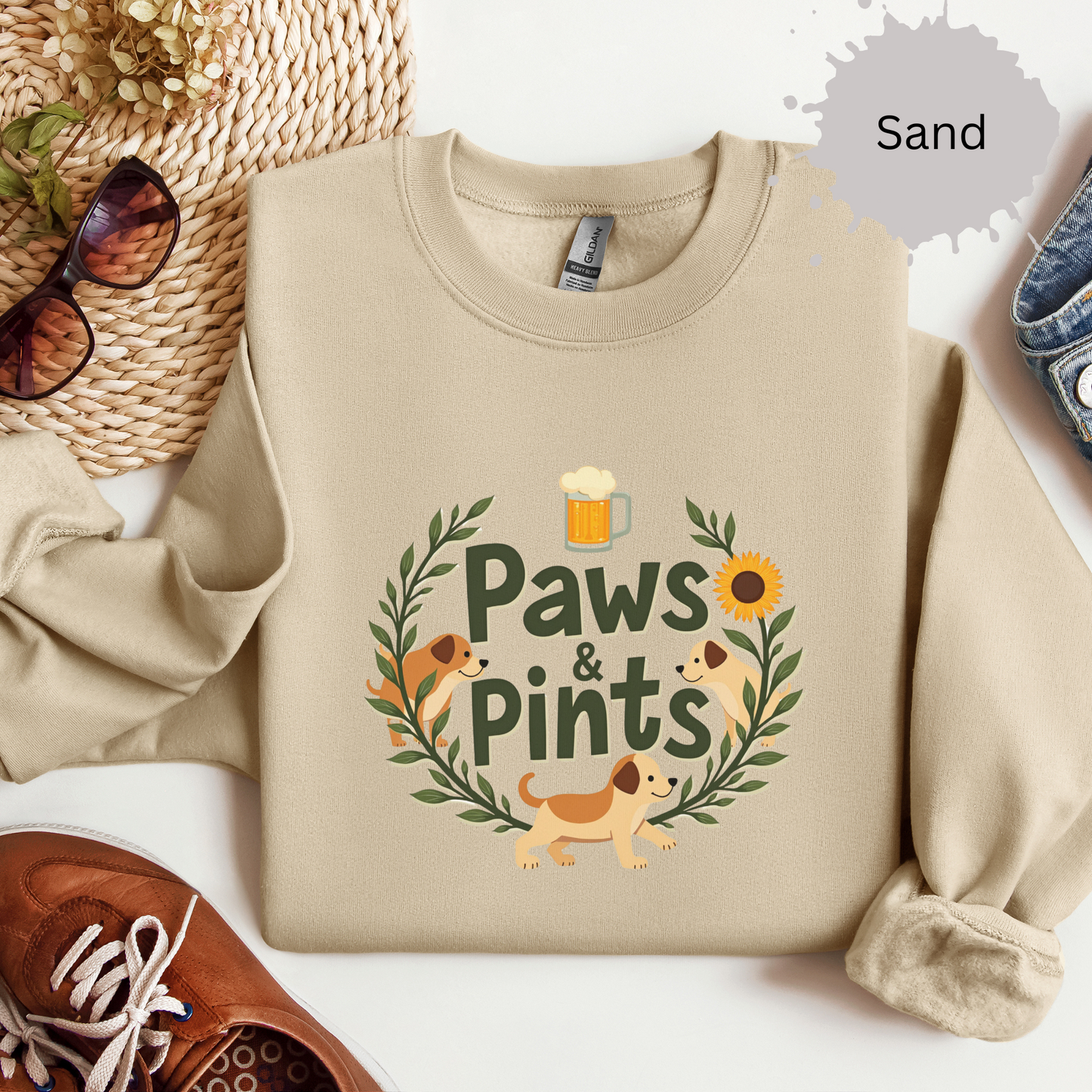 Paws and Pints time Crewneck Sweatshirt