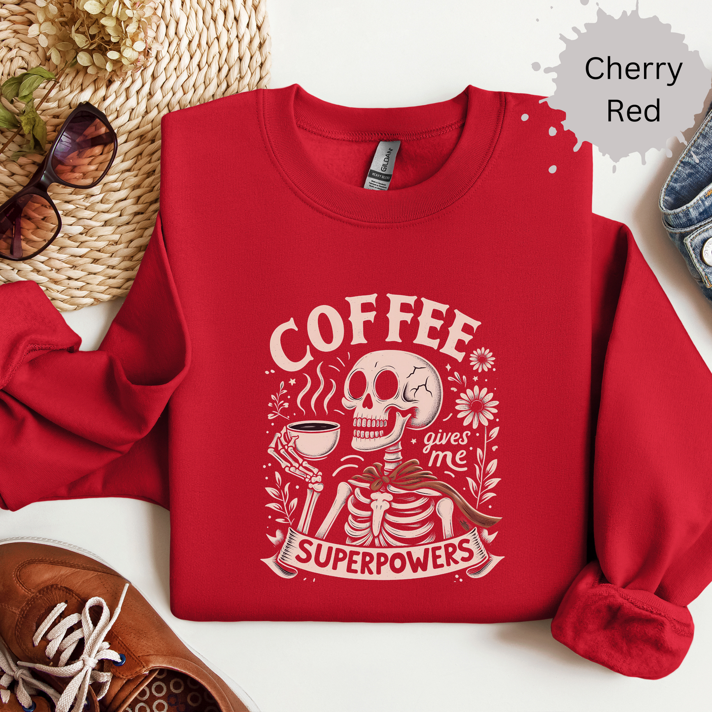 Superhero Fueled by Coffee Crewneck Sweatshirt