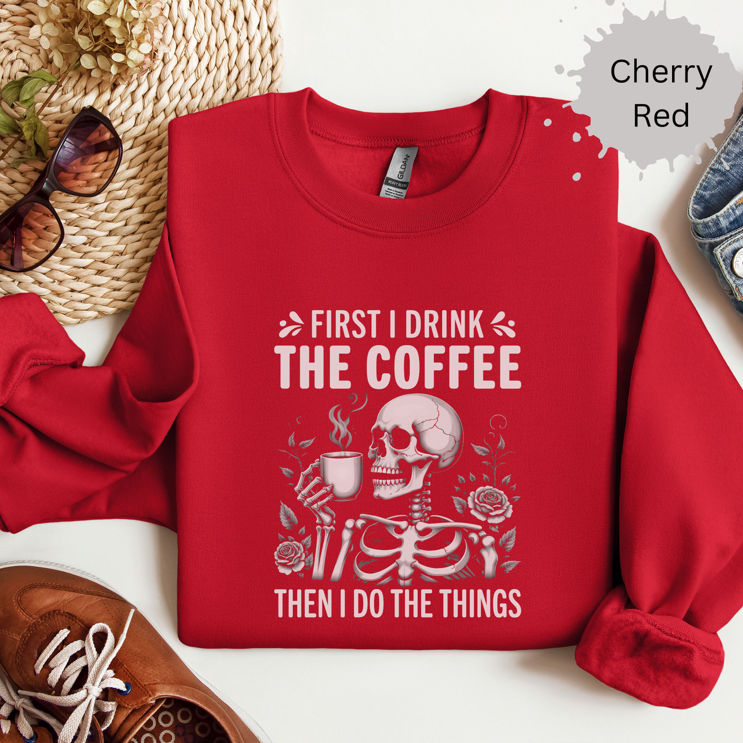 Coffee First Things Later Crewneck Sweatshirt