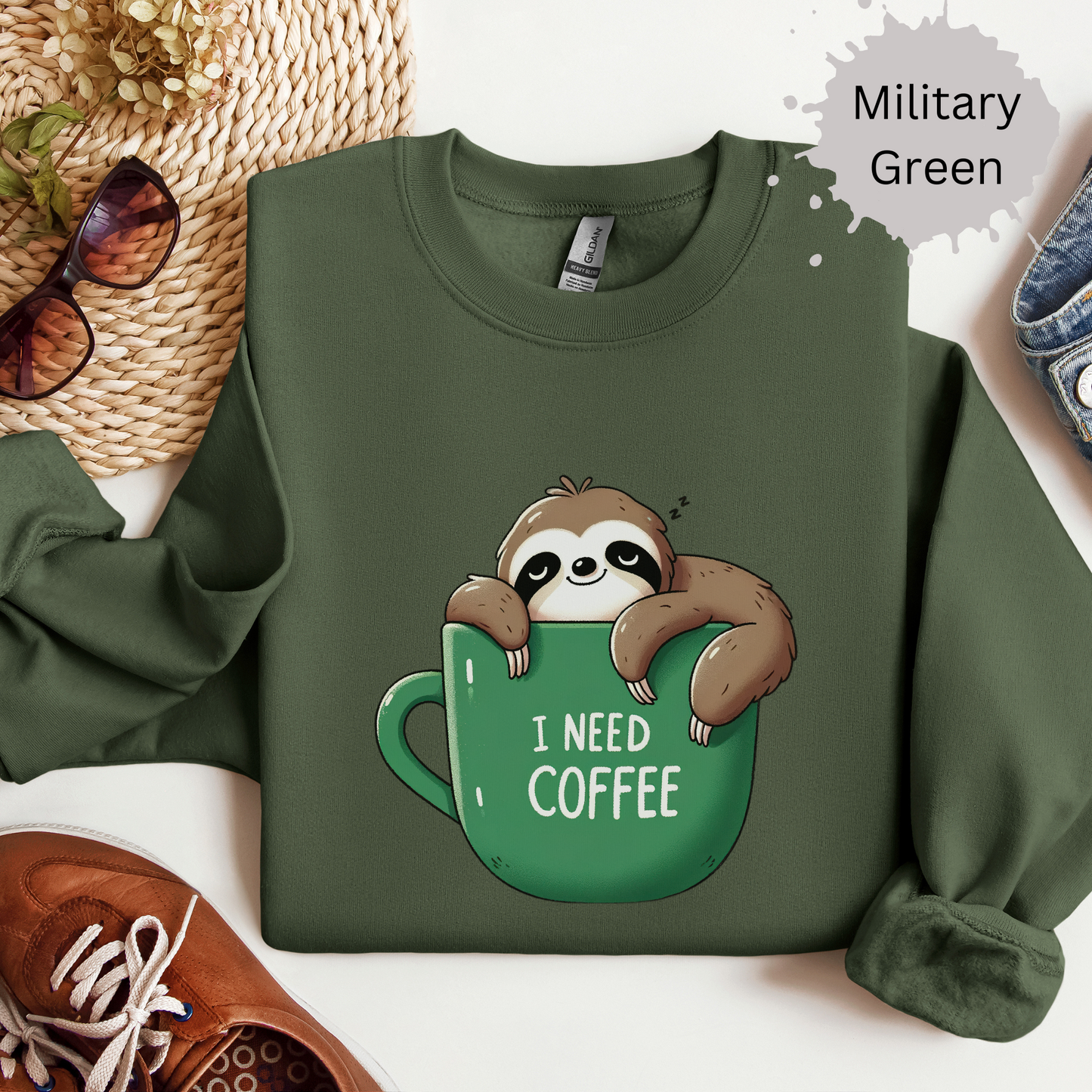 I Need Coffee Crewneck Sweatshirt