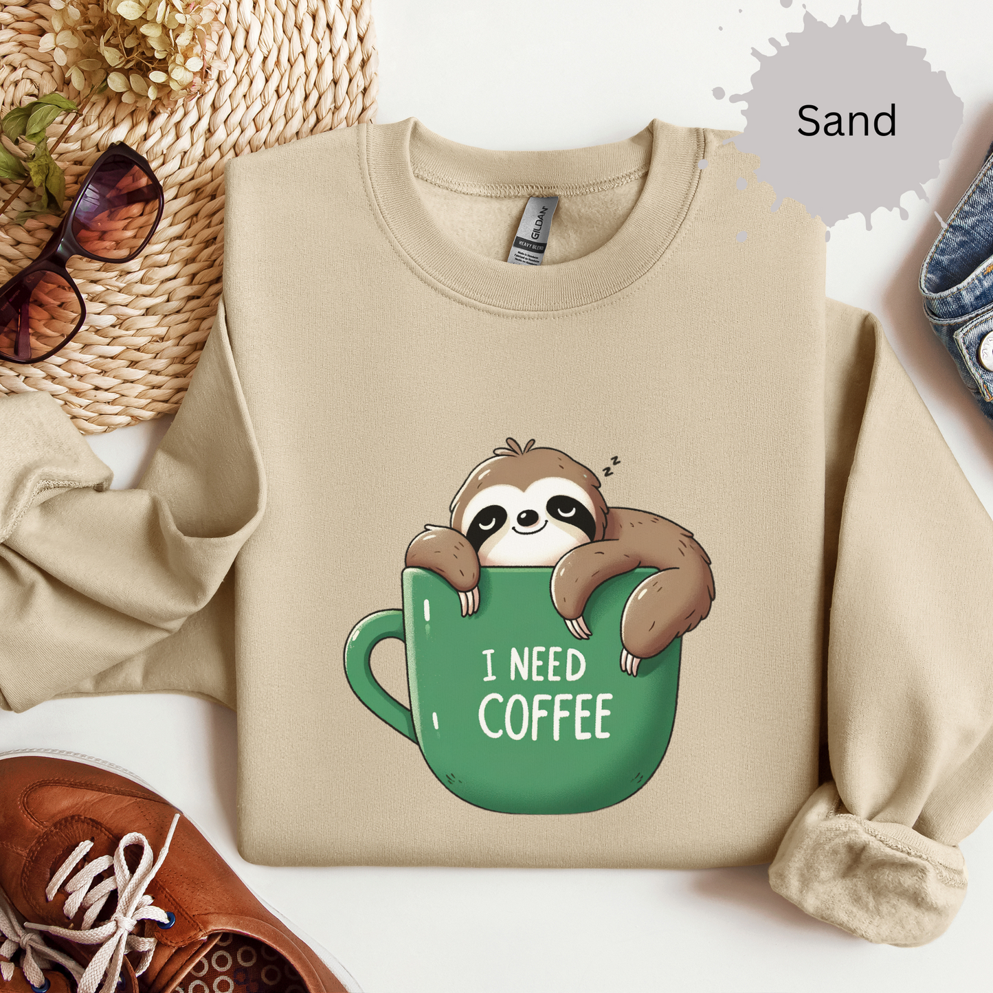 I Need Coffee Crewneck Sweatshirt