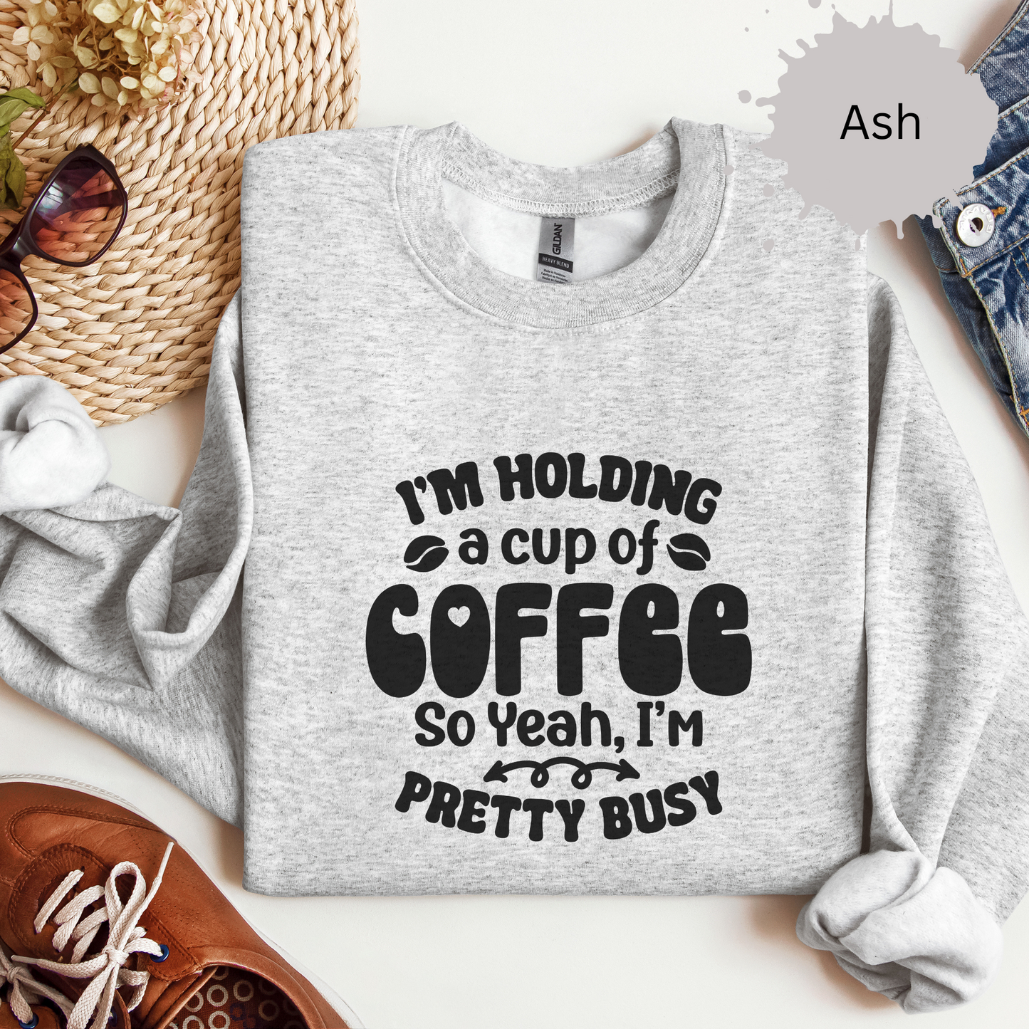 Currently Occupied With Coffee Crewneck Sweatshirt