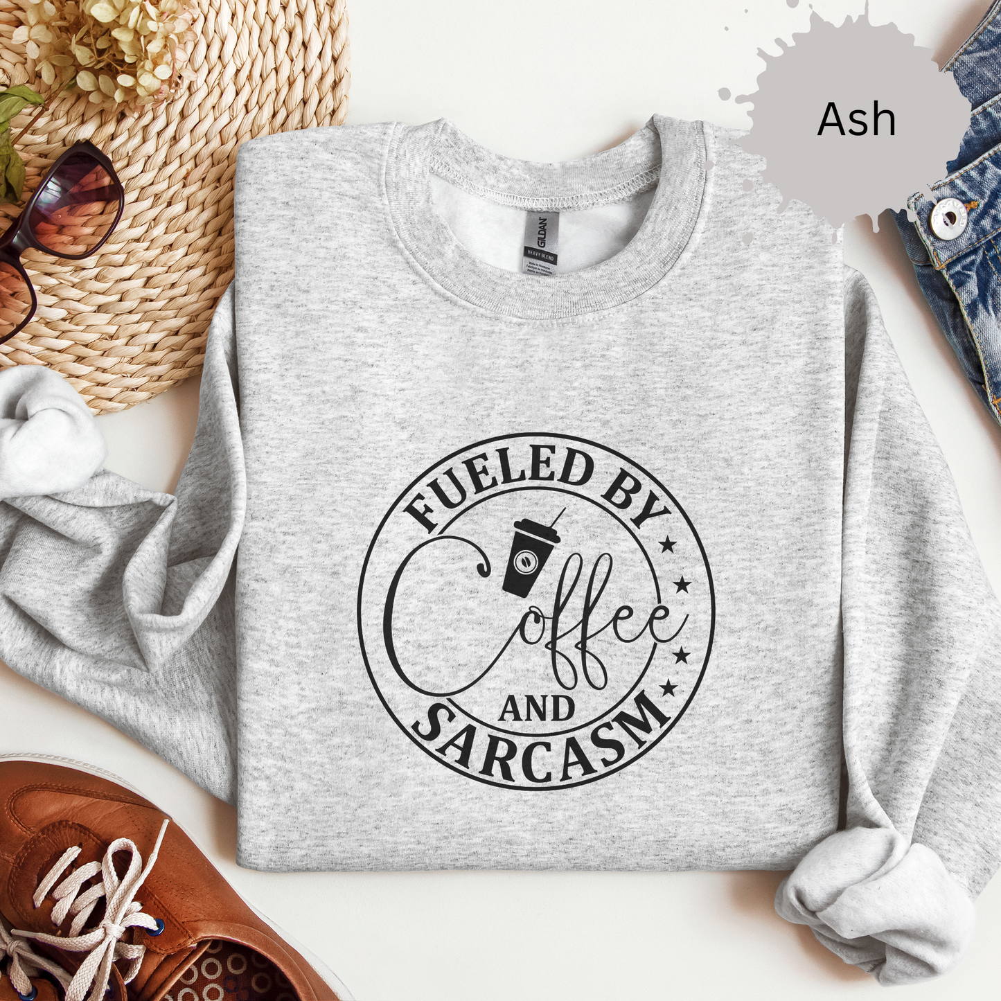 Sarcasm Served Hot With Coffee Crewneck Sweatshirt