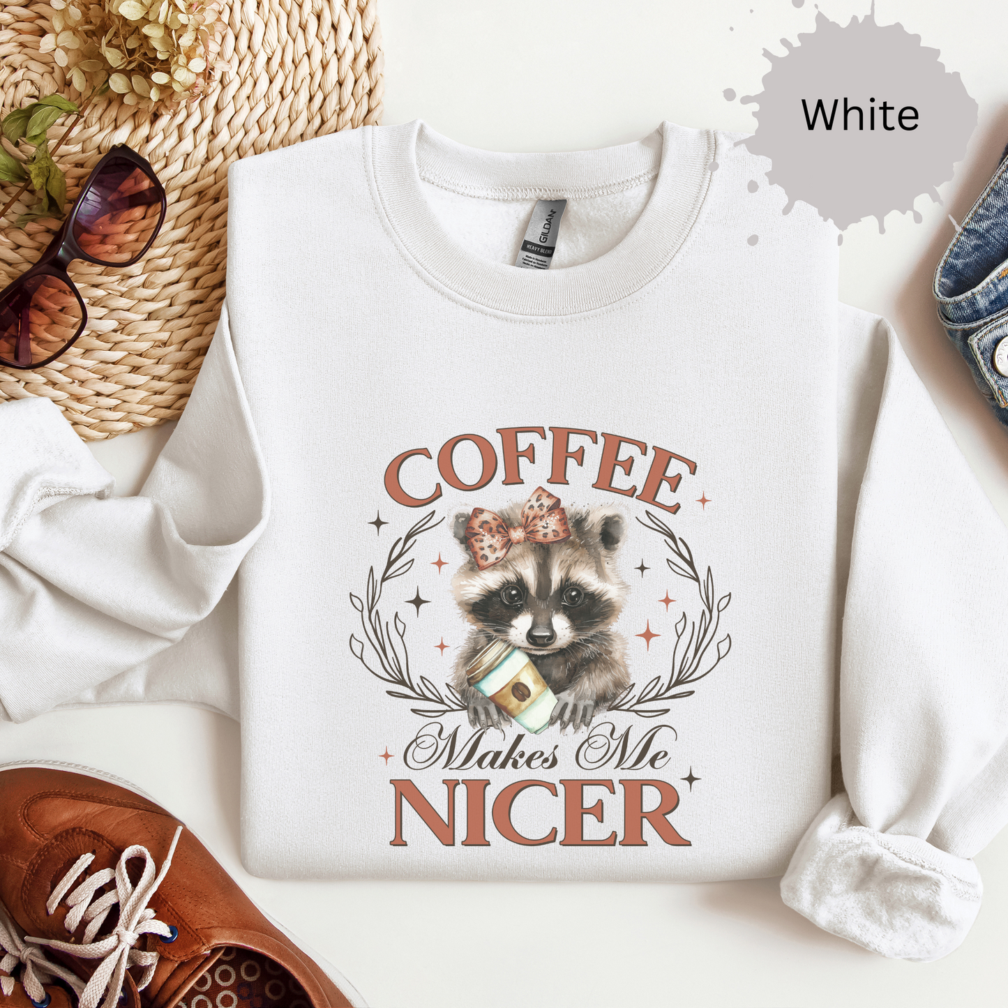 Nicer With Coffee Crewneck Sweatshirt