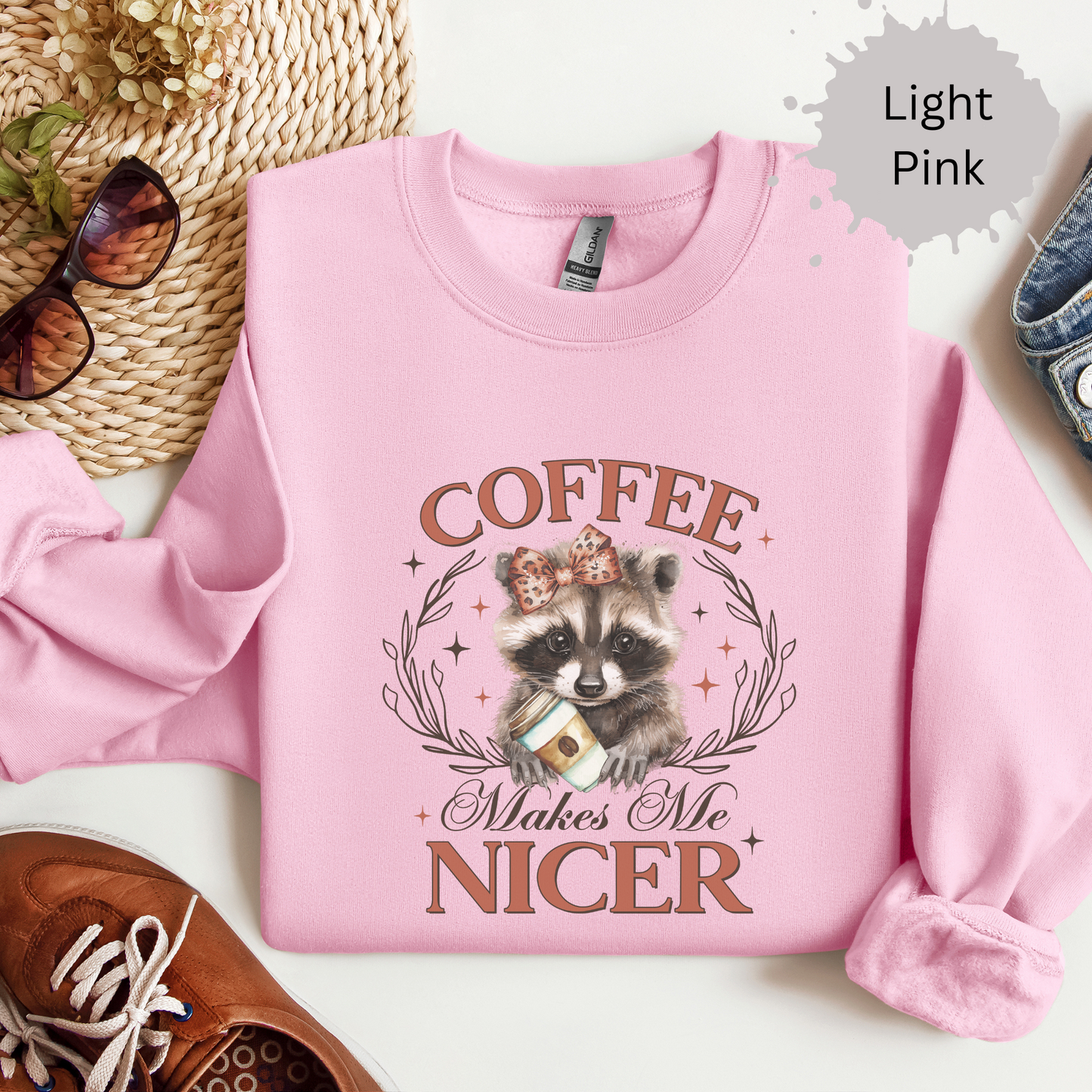 Nicer With Coffee Crewneck Sweatshirt