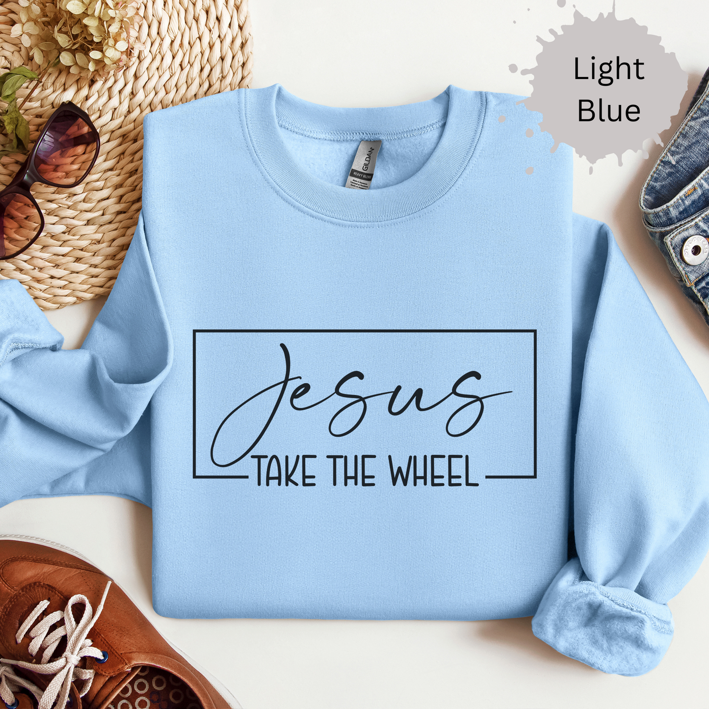 Jesus Take the Wheel Crewneck Sweatshirt