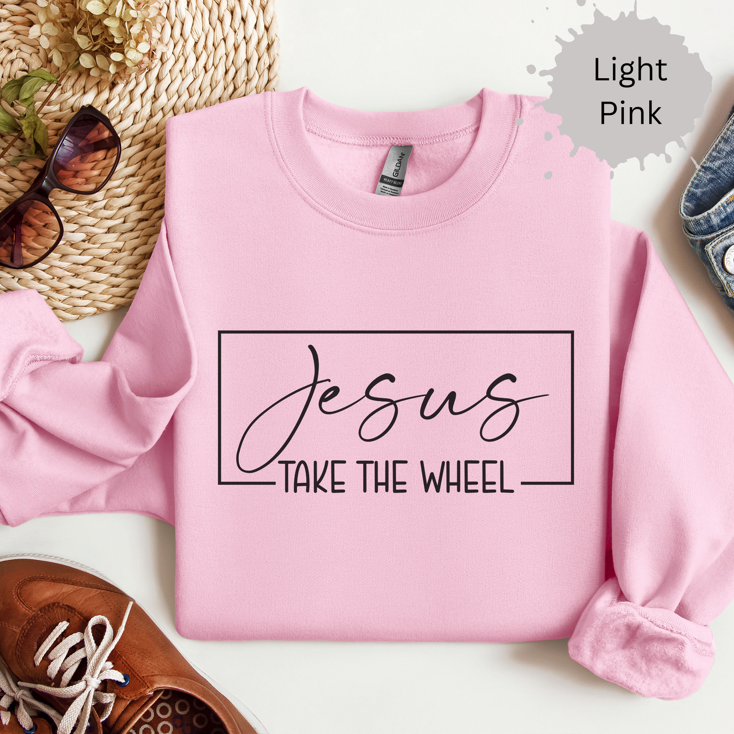 Jesus Take the Wheel Crewneck Sweatshirt