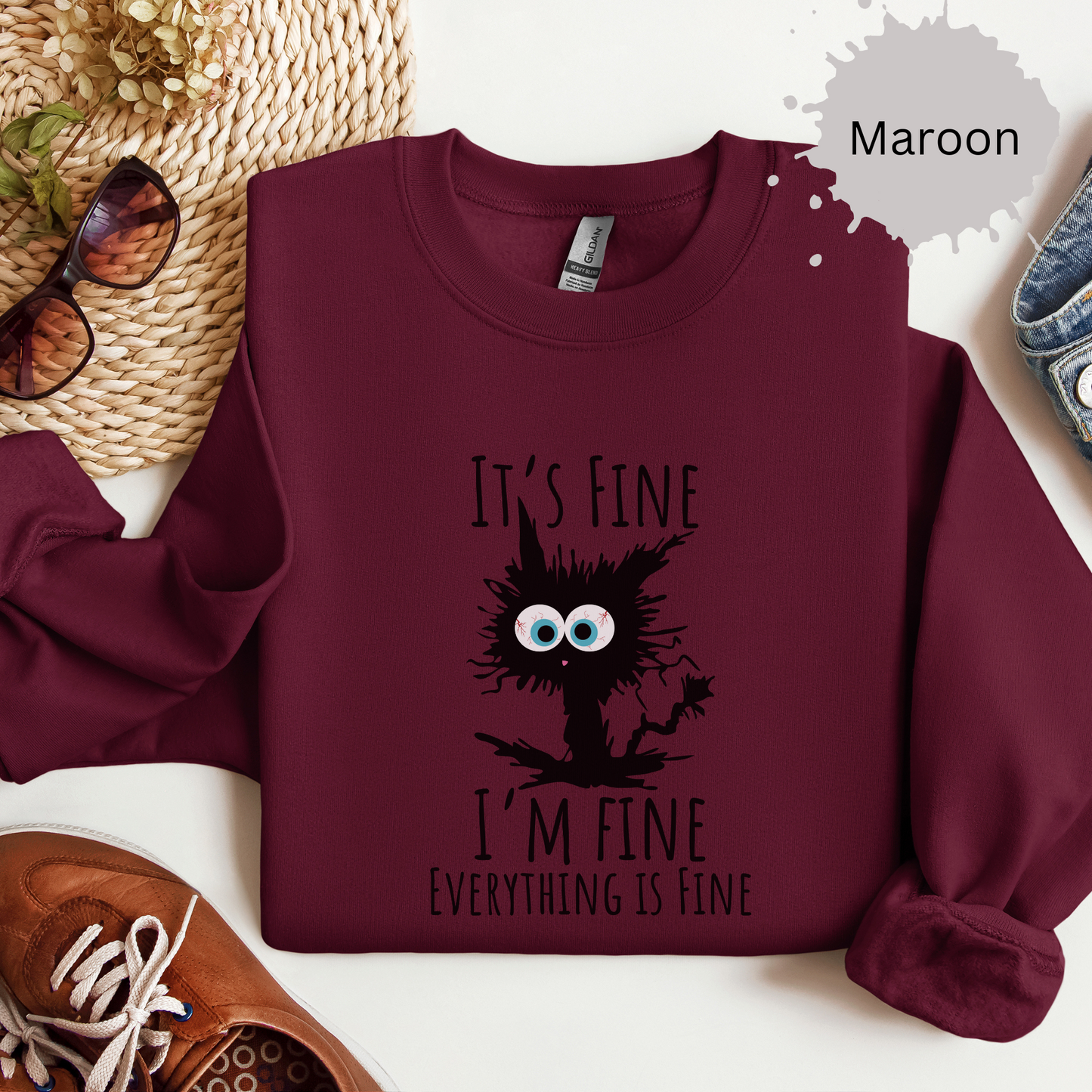 Fine Is My Default Crewneck Sweatshirt