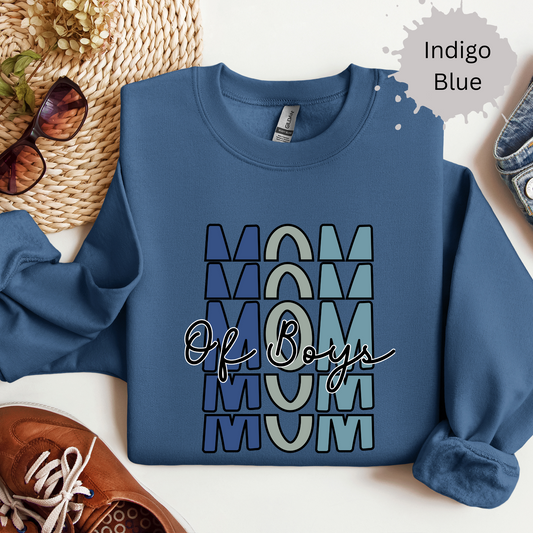 Mom of Boys on Repeat Crewneck Sweatshirt