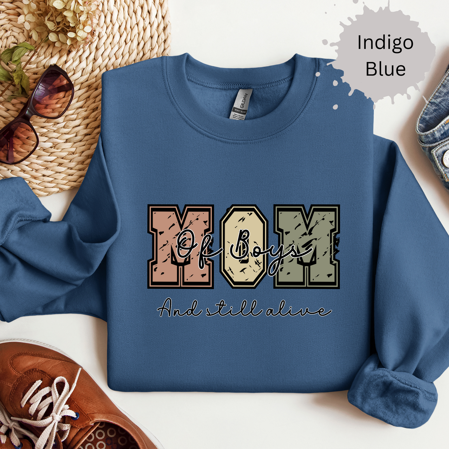 Boy Mom Still Alive Crewneck Sweatshirt